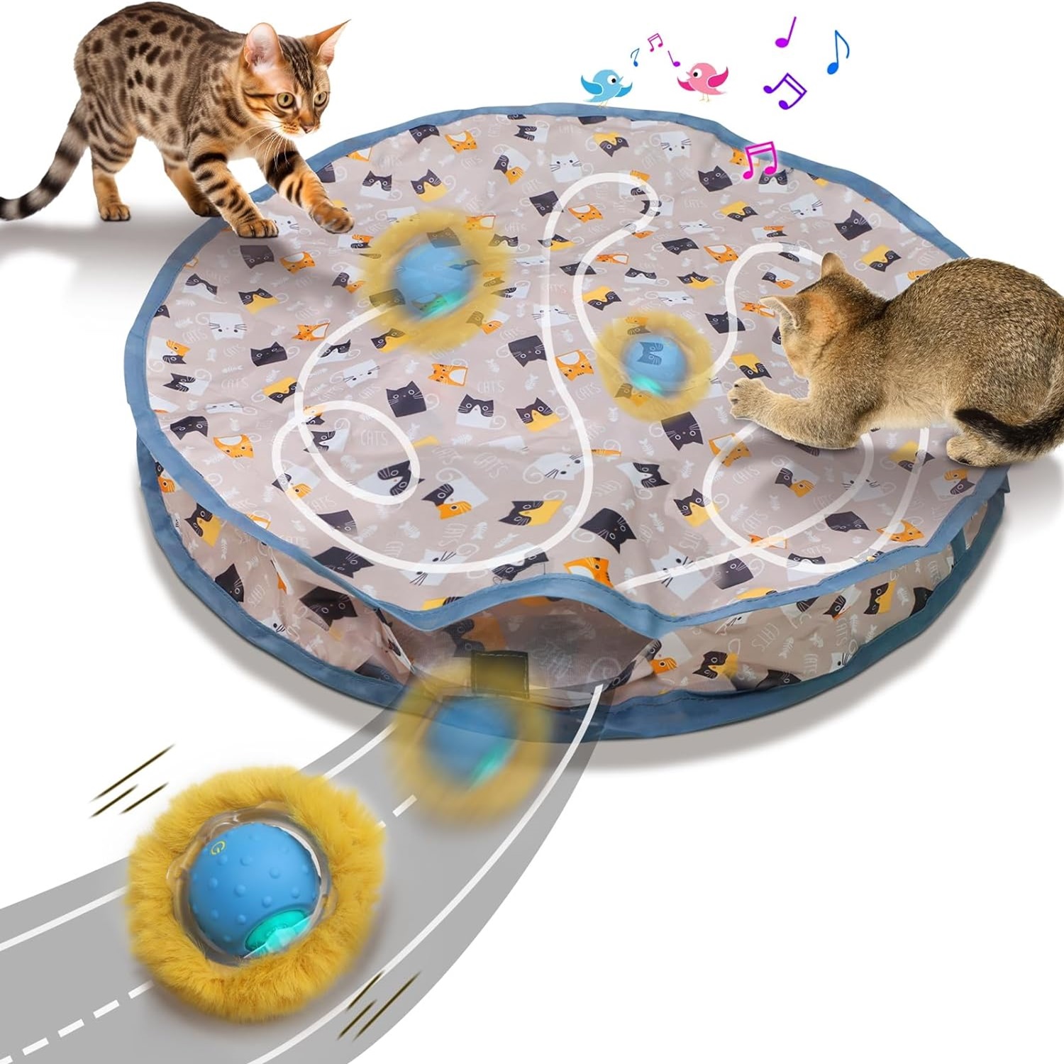 

Hide And Seek Kitten Toy, Chirping & Motion Activated Interactive Cat Toy, Hiding Cover Exercise Toy For Indoor Cats/kitty/kittens