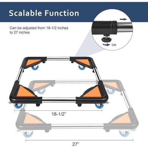 adjustable dolly moving cart mini fridge stand furniture dolly mobile roller with 4 locking wheels base adjustable refrigerator washing machine stand moving cart appliance roller pedestal