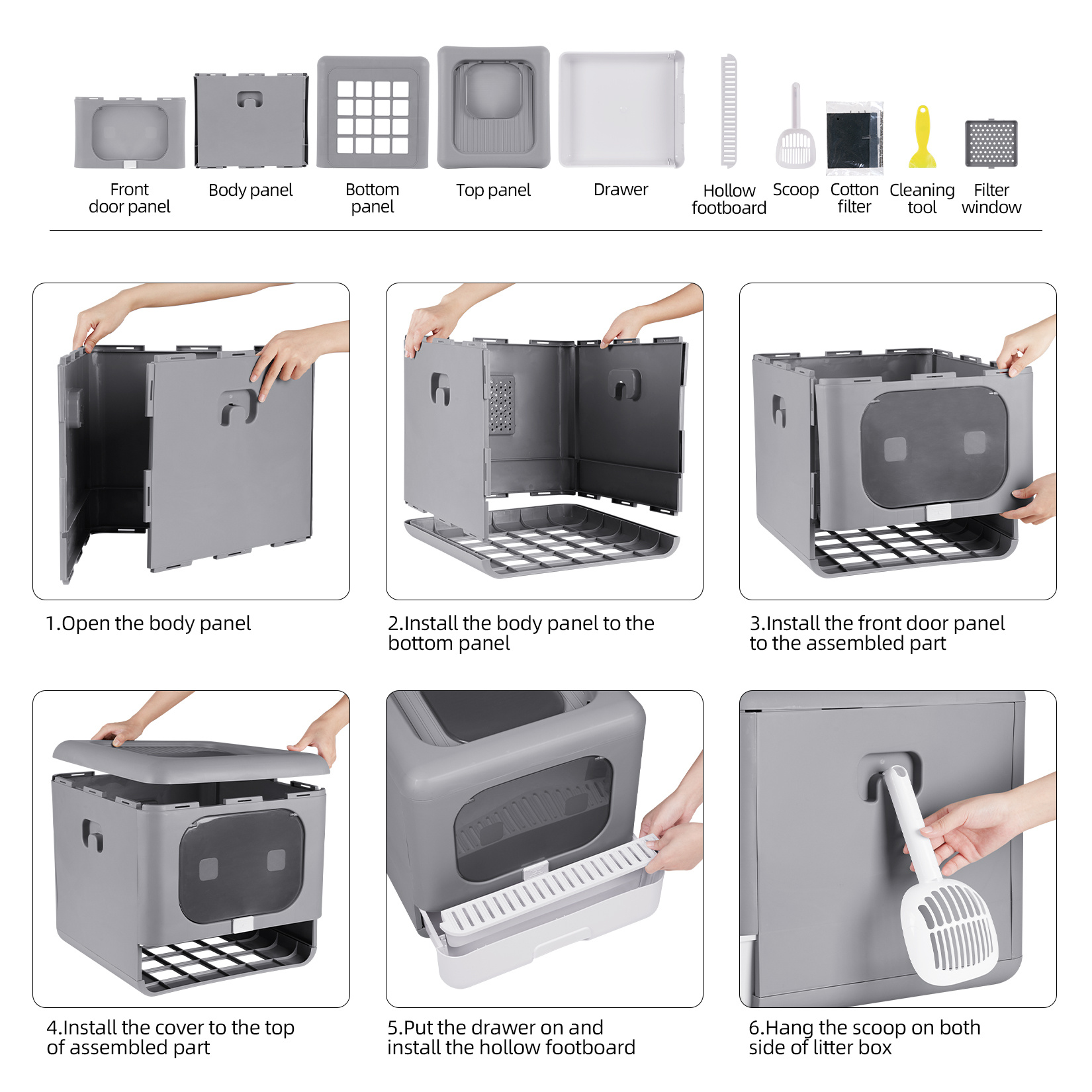 Large Covered Cat Litter Box Kitty Covered Top Entry Litter Temu