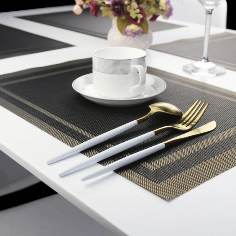 double frame placemats set resistant non slip place