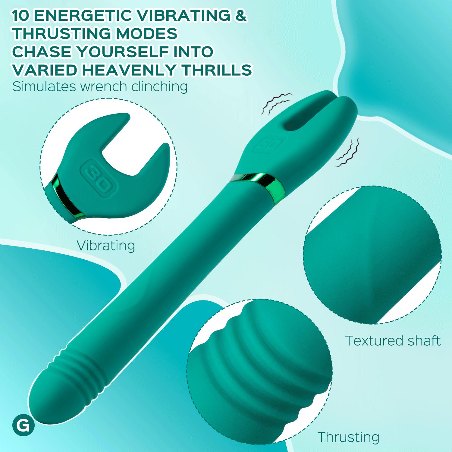  1pc wrench nipple clipping vibrator thrusting g spot massager stimulator with 10 powerful vibrating modes adult toys 1