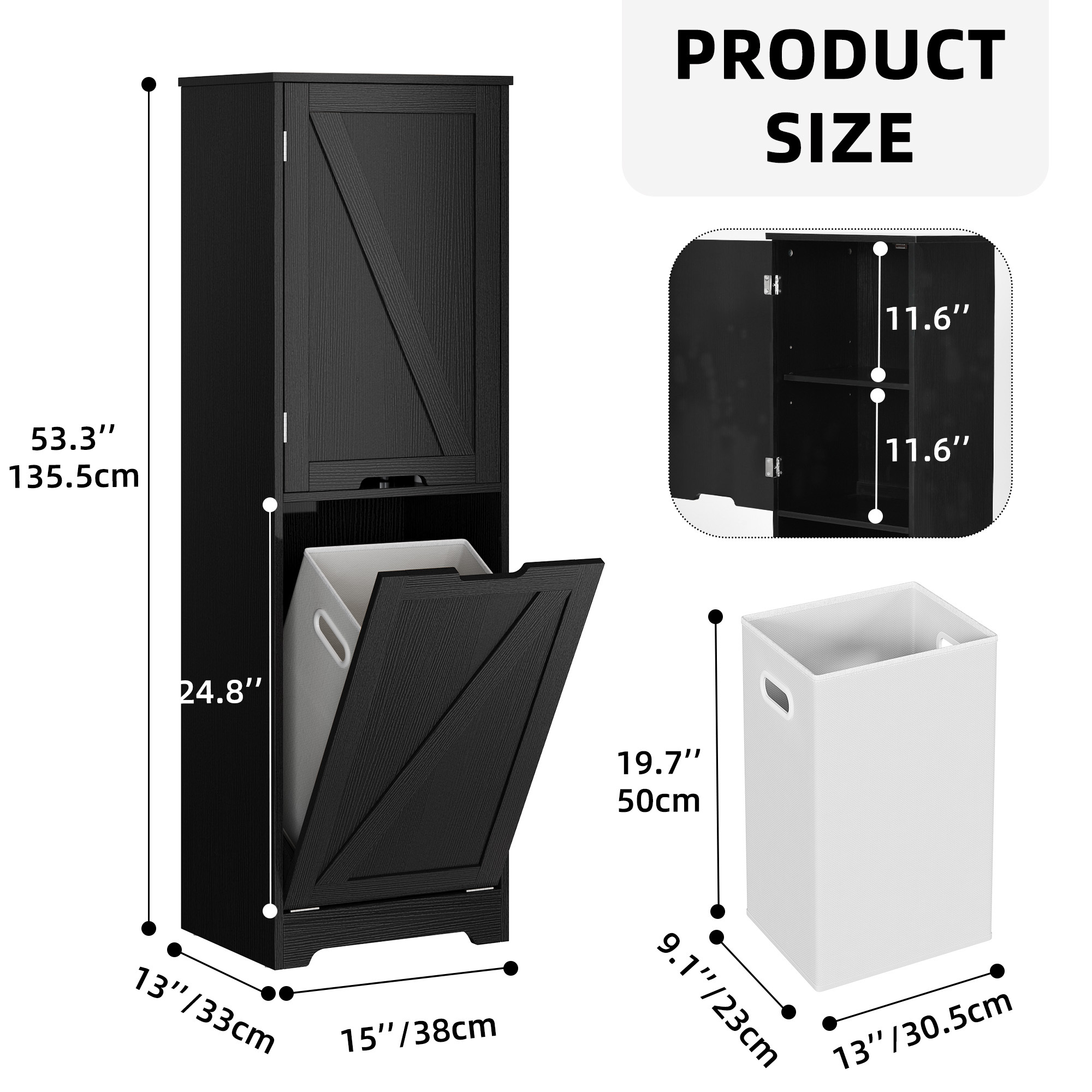 Decoyad Tall Bathroom Laundry Cabinet Hidden Basket Tilt - Temu