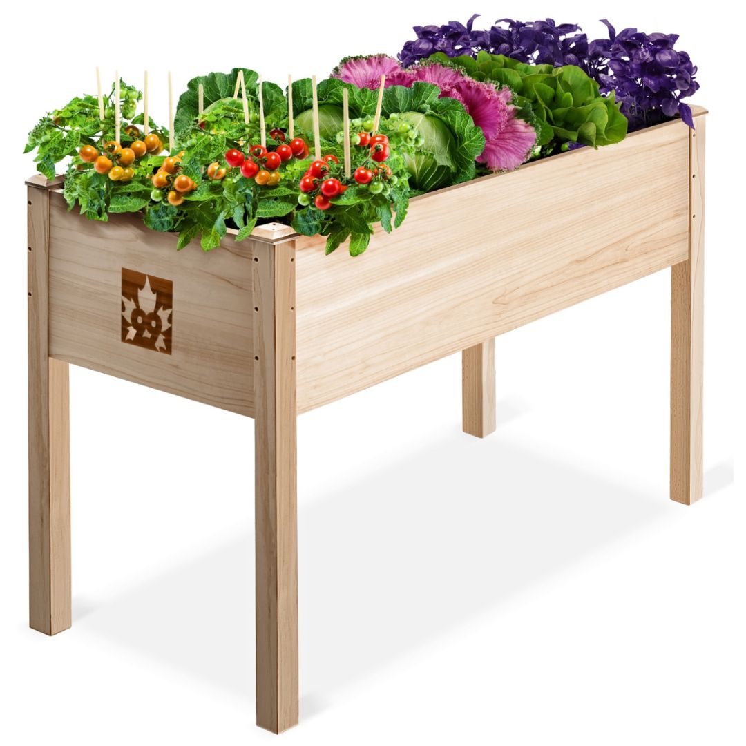 

Raised Garden Bed With Legs 48x24x30" - Natural Cedar Wood Elevated Planter Box With Bed Liner For Flowers, Veggies, . Space Saver For Outdoor Patio, Deck, Balcony, Backyard. 200lb Capacity Brand: