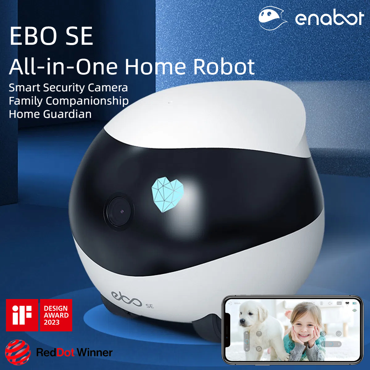 

Se Movable Home Security Camera 1080p Hd Wireless Smart Cam: Wifi Remote Control, Self Charging, 2-way Audio, Night Vision And Motion Detection, 1 Robot For Whole House Surveillance