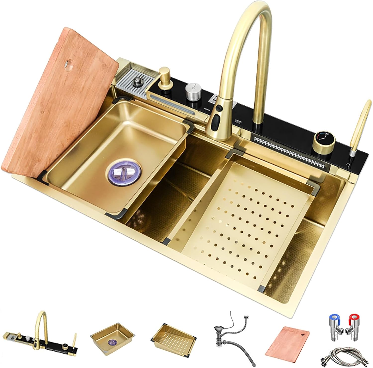 iToQ Protecteurs D'évier en Silicone pour Cuisine, Grille de Tapis D'évier Antidérapante Pliante pour Fond D'évier en Porcelaine en Acier Inoxydable 2 Pièces