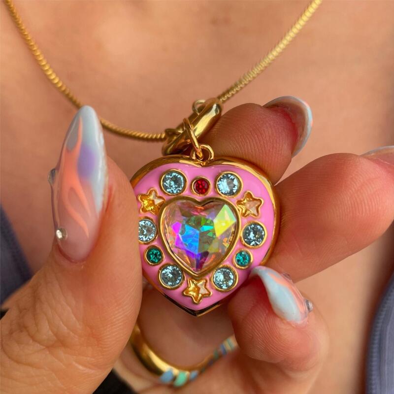 

1pc Camera Heart Stars Geometric Sweet Fashion Stainless Steel Pendant Necklace Woman Gift