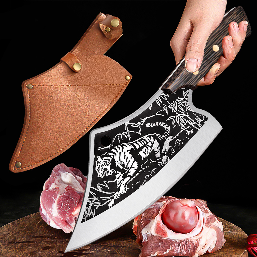 

Serbian Chef Knife Hand Forged Meat Cleaver With Sheath High Carbon Steel Full Tang Knife Heavy Duty Butcher Knife For Kitchen Or Camping Outdoor Christmas Gifts Gifts For Dad