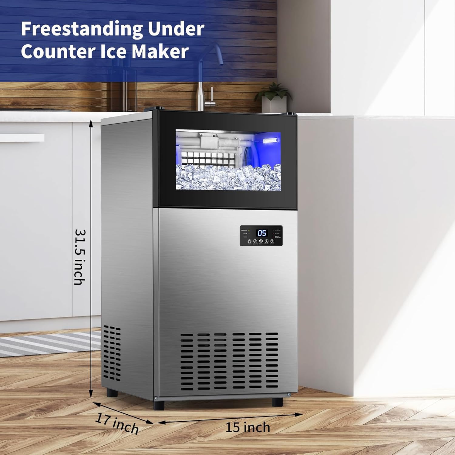 Premium Commercial Ice Maker 98 Lbs/24h Ice Slim Temu