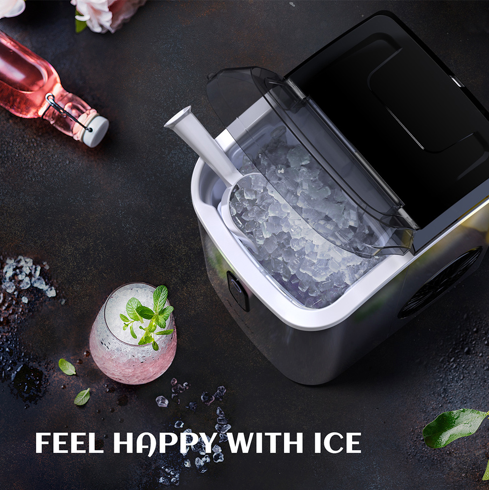 Ice Maker Countertop Chewable Pellet Ice Cubes 33 Lbs Daily Stainless