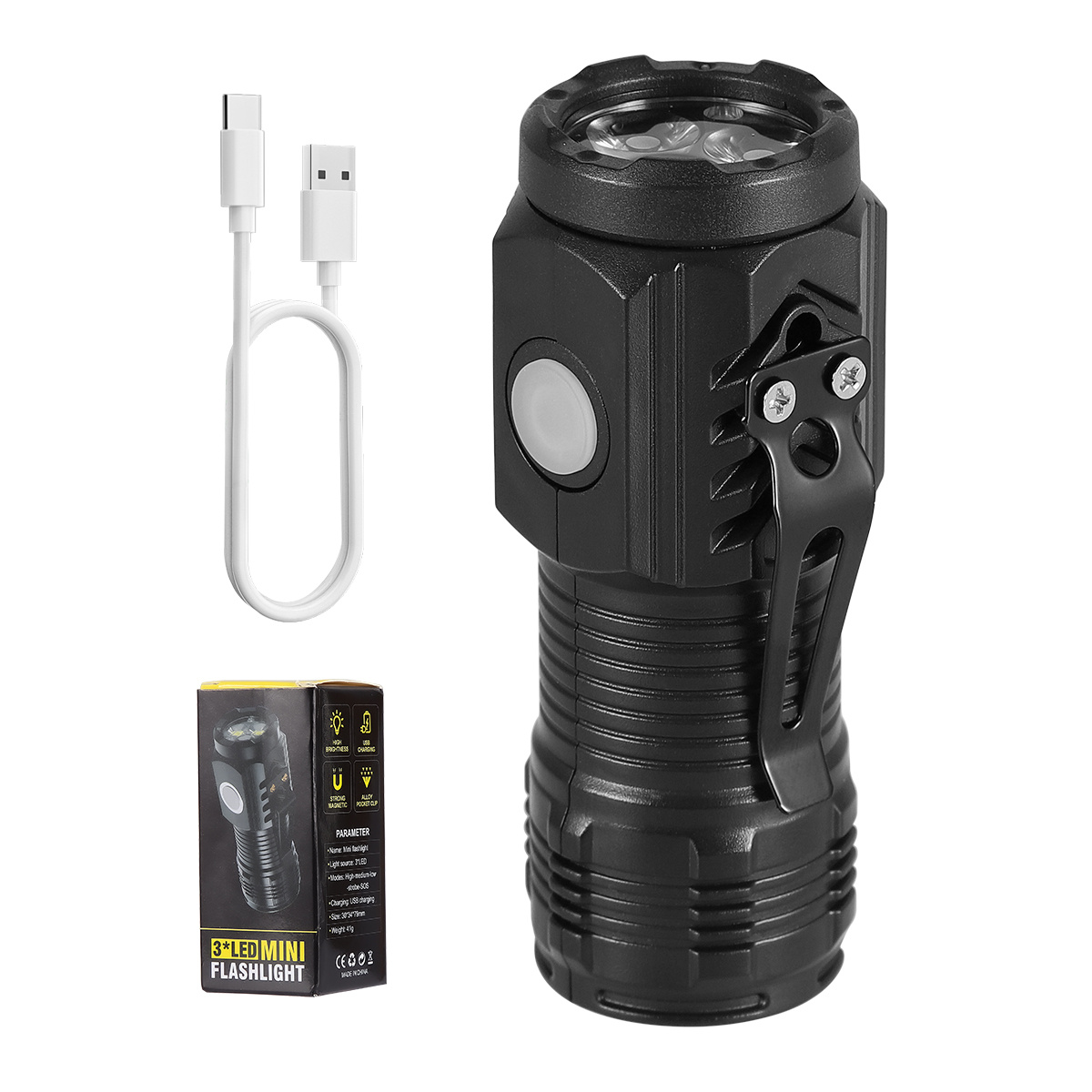 

Rechargeable Led Flashlights, Mini Super Bright Tactical Flashlights 5 Modes For Emergencies, Camping, Hiking, Home