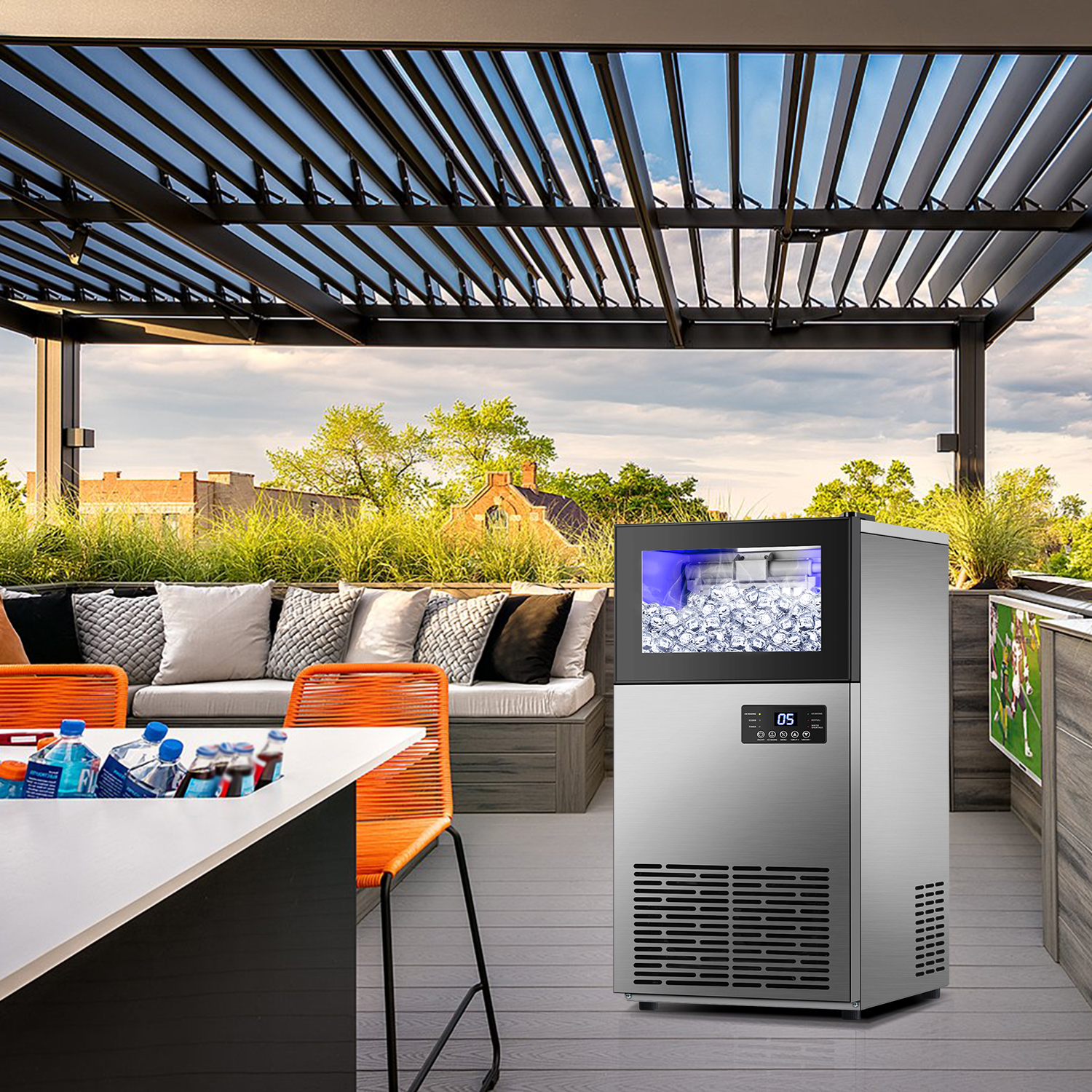 Premium Commercial Ice Maker 98 Lbs/24h Ice Slim Temu