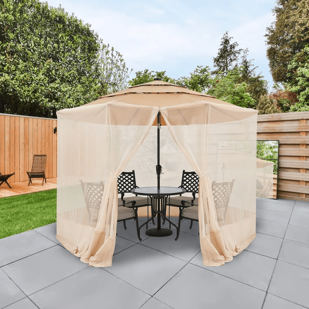 18 ft patio umbrella Treasure Garden 13-ft Outdoor Patio Umbrella with Lux Lighting, Octago