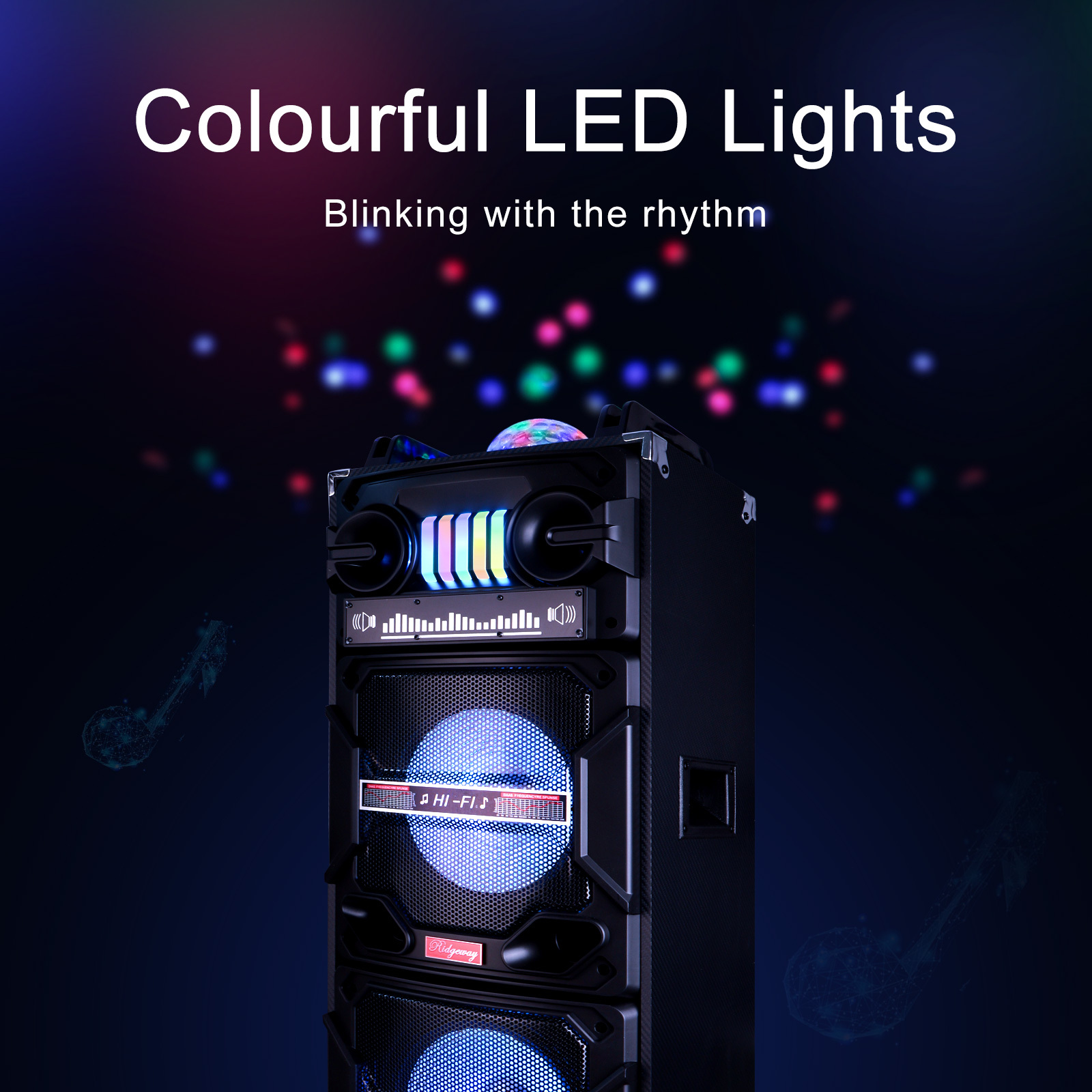 Temu – TEMU Bluetooth Speakers Powerful, Dual Woofer Portable Wireless Speaker With Disco Light, Hifi Home , Rechargable Battery Powered Monitors With ,