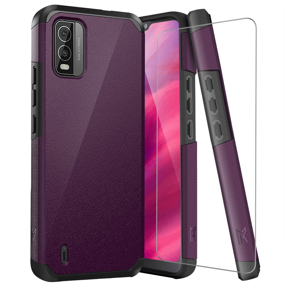 

For Nokia Phone Case, With Tempered Glass Screen Protector, Dual Layer Hybrid Magnetic Support Shockproof Heavy Duty Cover