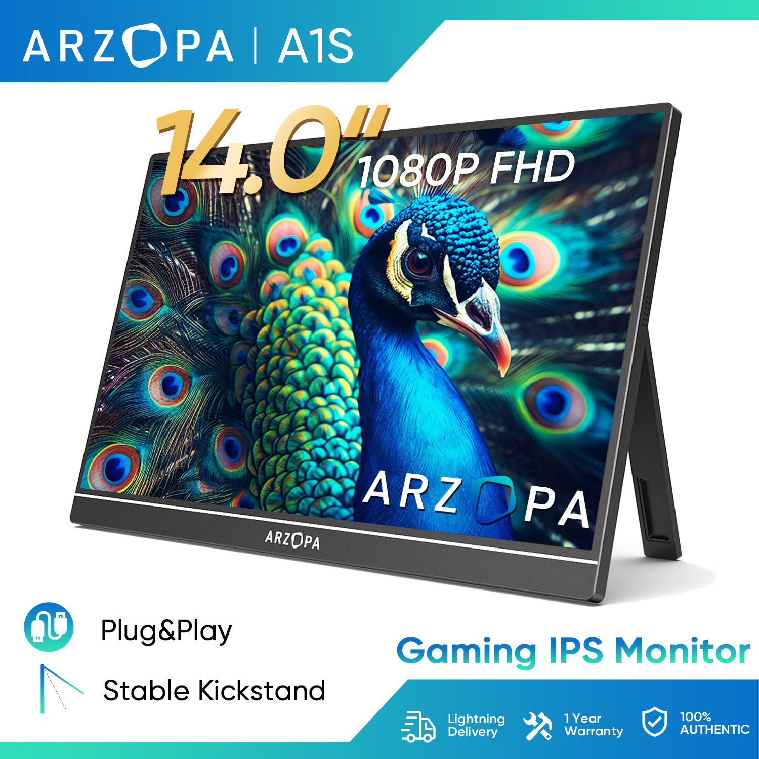 Monitor Portátil A1s 14.0" Full Hd 1920x1080p - Temu