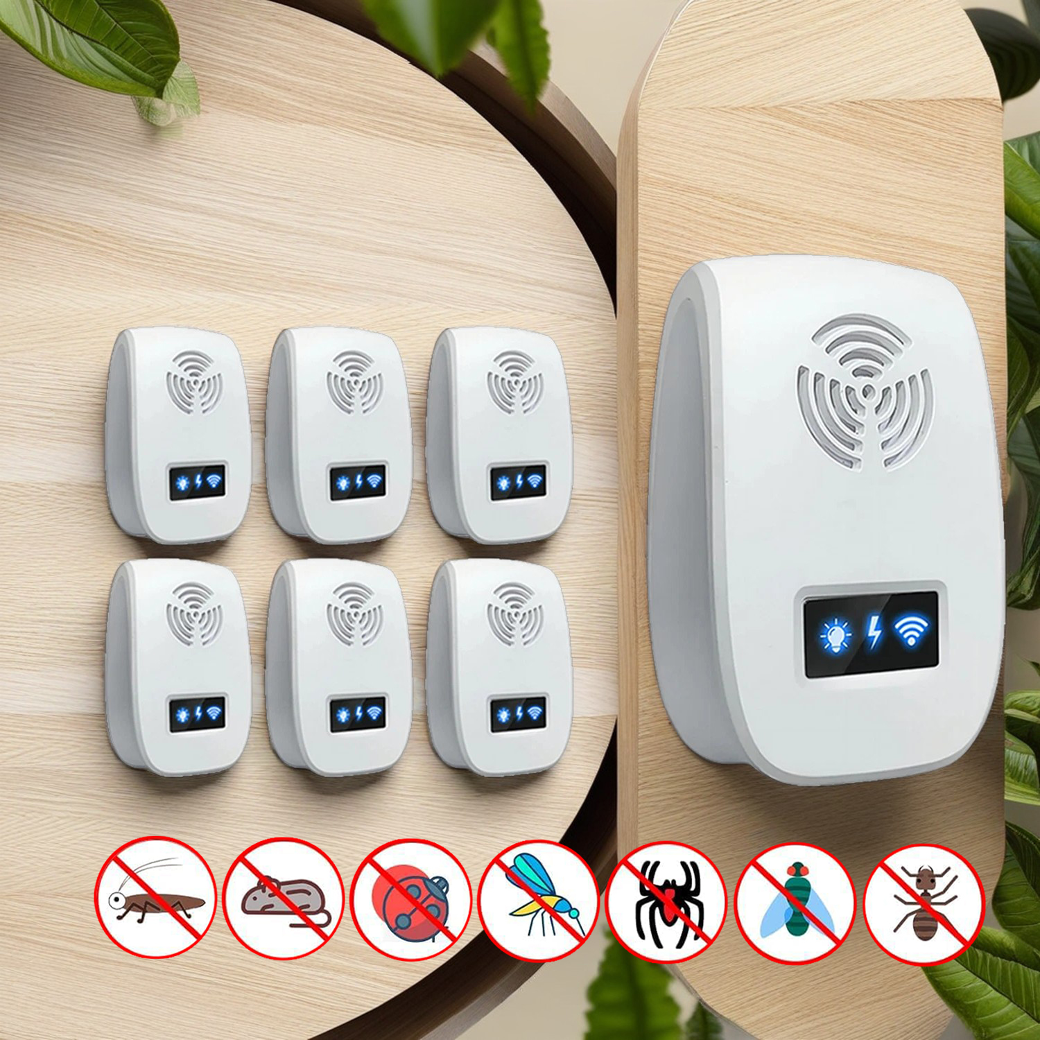   ultrasonic plug in pest repellent indoorfor flea insects mosquitoes rats mice spidersants roaches bugs non   pest repellerhumans and   pest control for home office work details 0