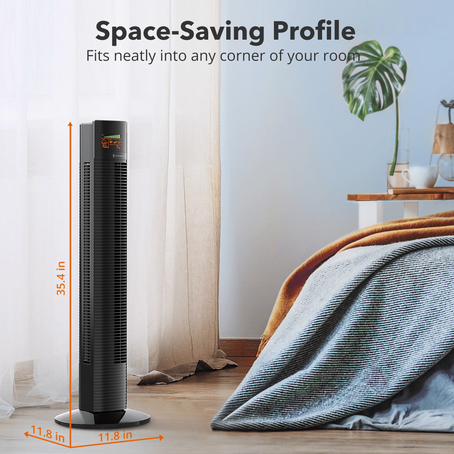 Tower Fan Tttf002, 36 Oscillating Tower Fan With Remote, 3 , 3 ,led