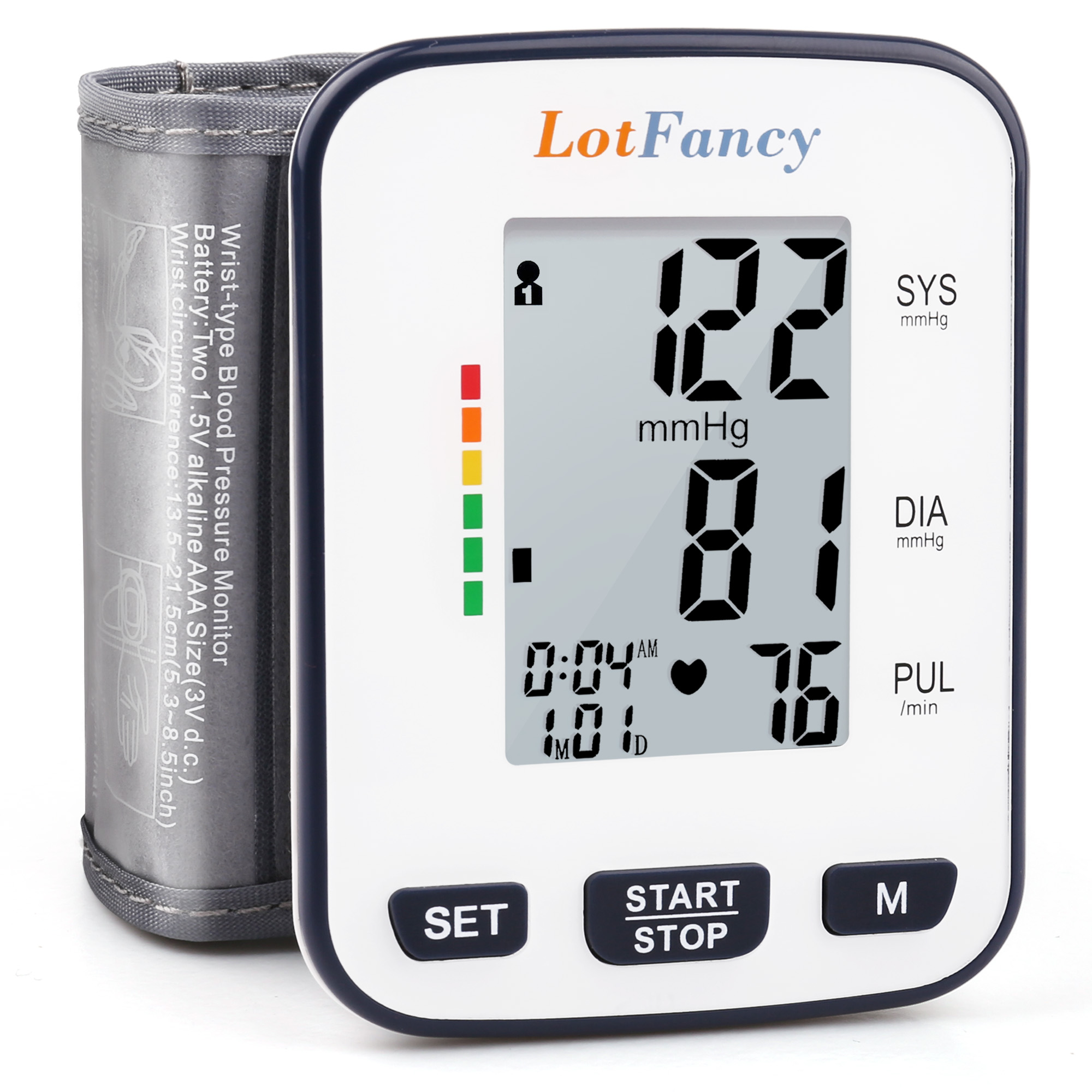 wrist   for home use blood pressure machine adjustable wrist cuff 5 3 8 5 digital bp machine with large lcd display 120 memory with carrying case Product details 0