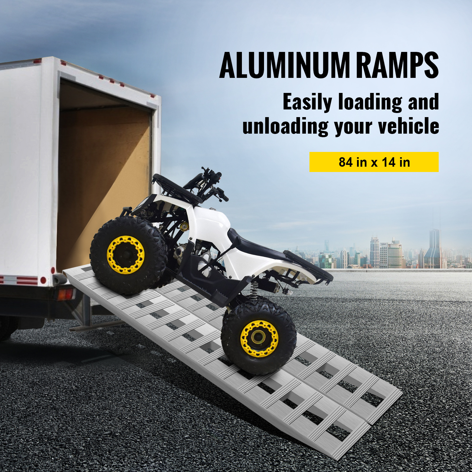 

Vevor 84x14 Inch Aluminum Ramps 6000lbs Capacity Car Trailer Truck 1 Ramps