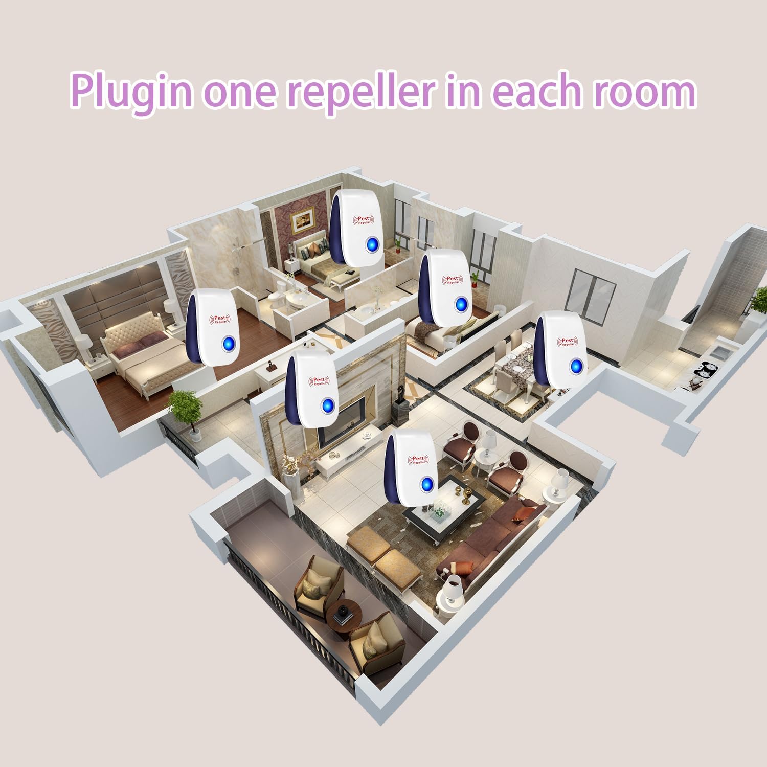 Pest Repeller 12 Pcs Electronic Pest Repellent Plug In Indoor Pest