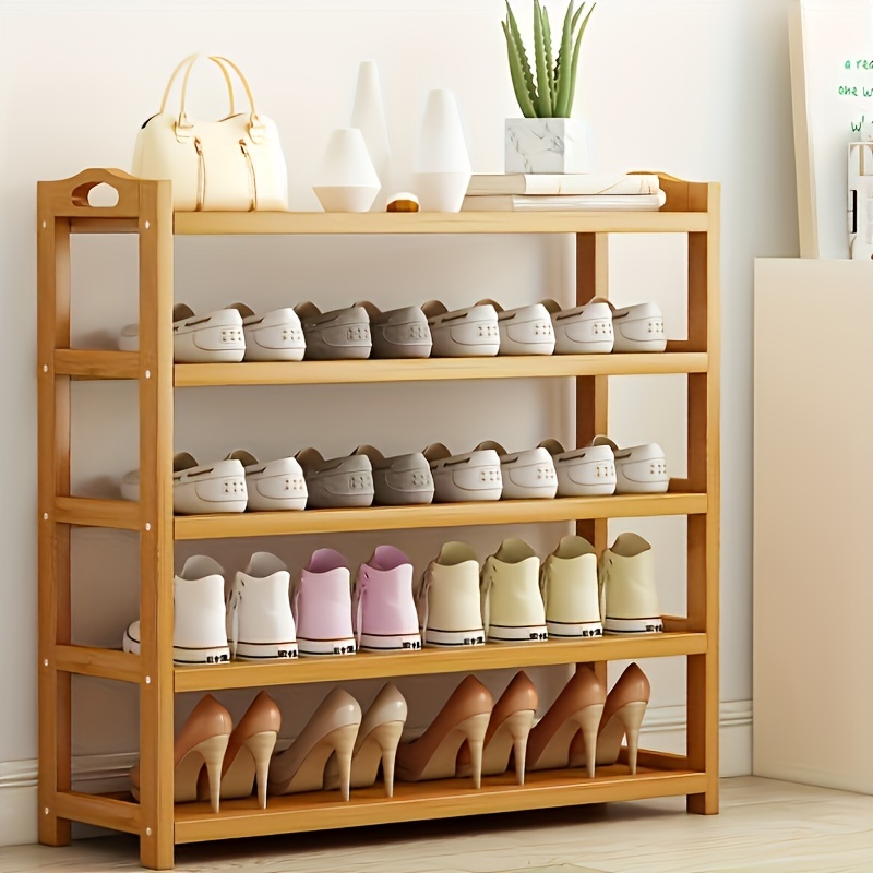 

5 Tier Bamboo Wooden Shoe Rack Household Floor Standing Simple Shoe Rack Multi-layer Shelf Dormitory Entry Space Saving Storage Small Shoe Cabinet