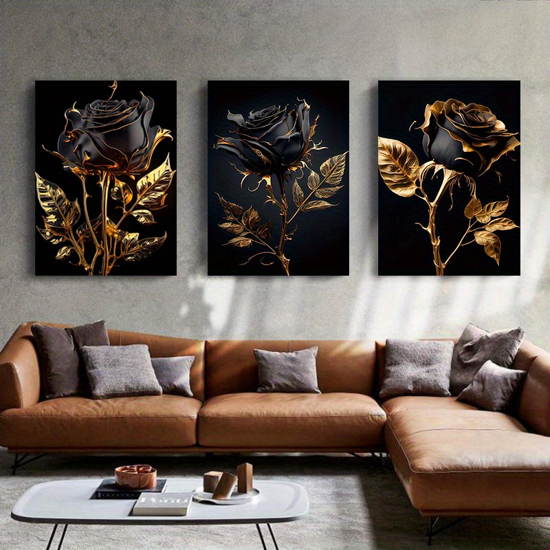 

3 Gold Decor Aesthetic Painting Decor For Bathroom Decor