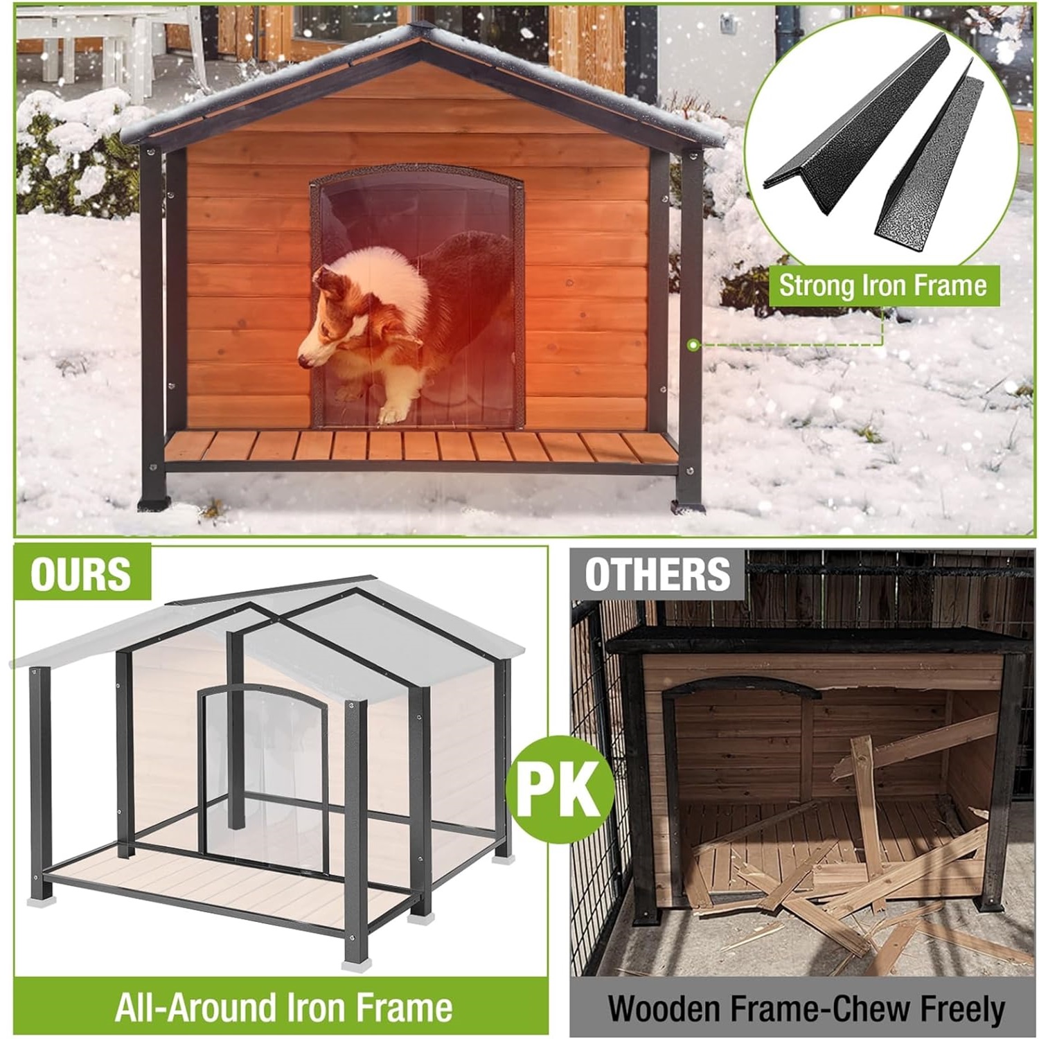 Medium Insulated Dog House Outdoor Indoor Temu