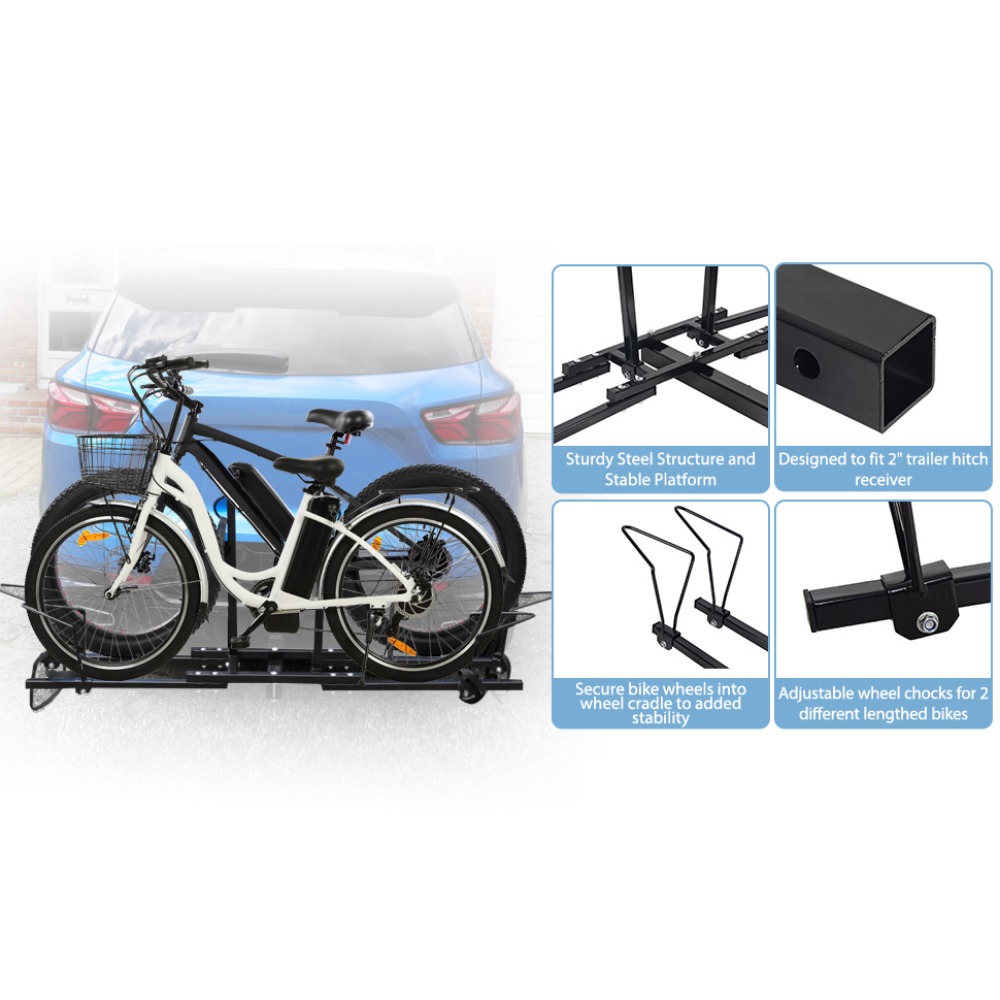 Hitch-Mount Bike Rack For Ebike Heavy-Duty Comes With