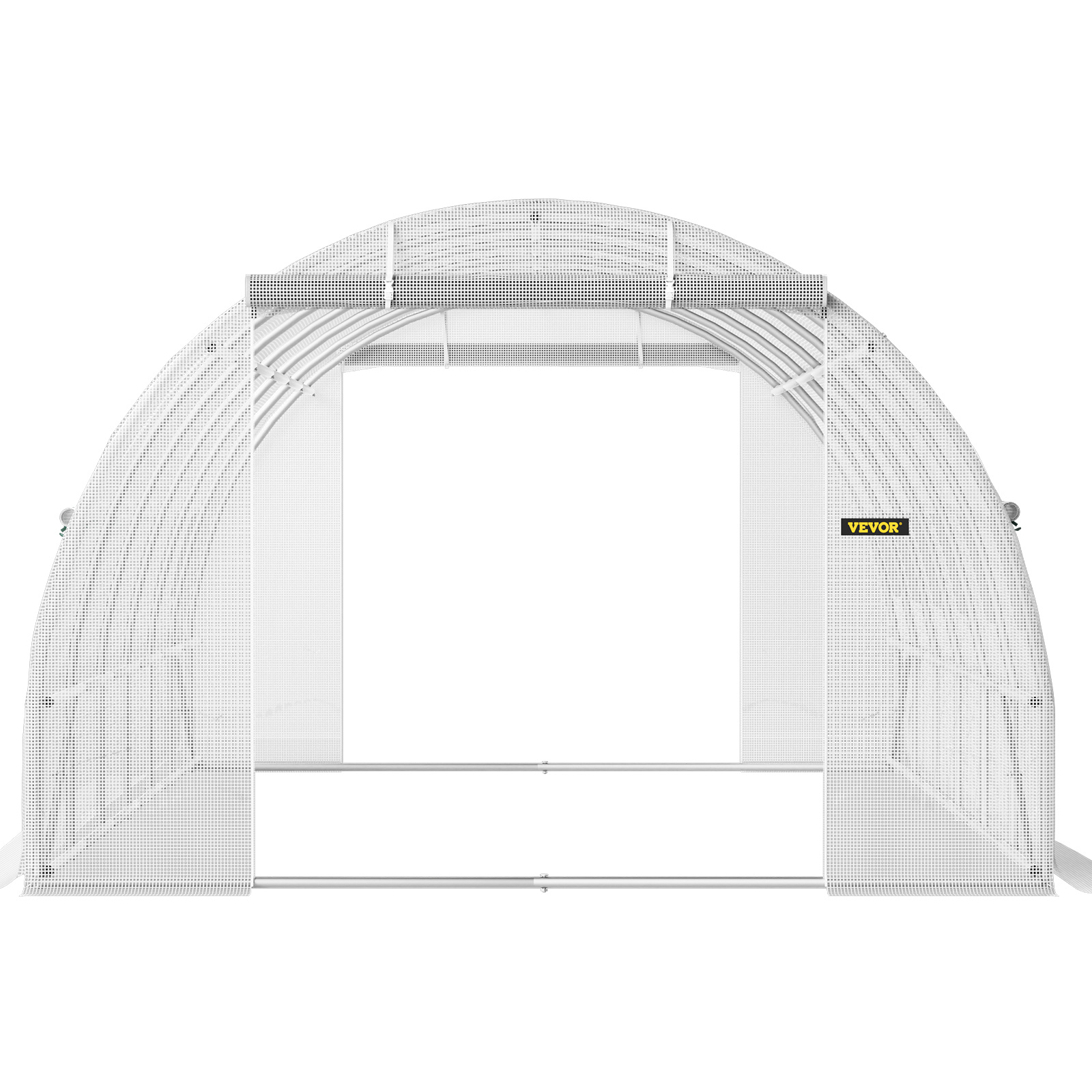 TEMU Vevor X 7 Ft Walk-in Tunnel Greenhouse, Portable Plant W/ Galvanized Steel Hoops, 3 Top Beams, Poles, 2 Zippered Doors & 12 Roll-up Windows,