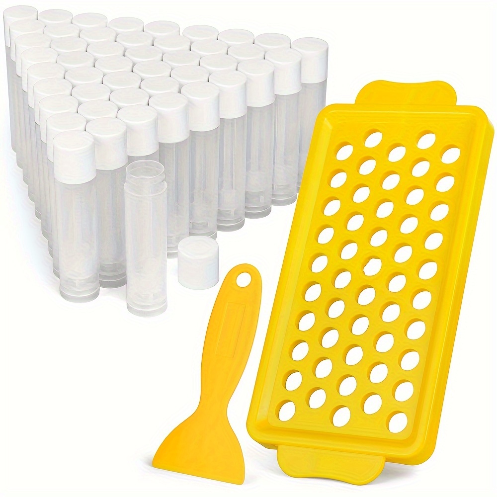 

Lip Balm Tubes With Filling Tray And Spatula Set, 50pcs 5.5ml 3/16 Oz Clear Lip Balm Containers, Bpa Free & Leak Free Lip Balm Making Kit