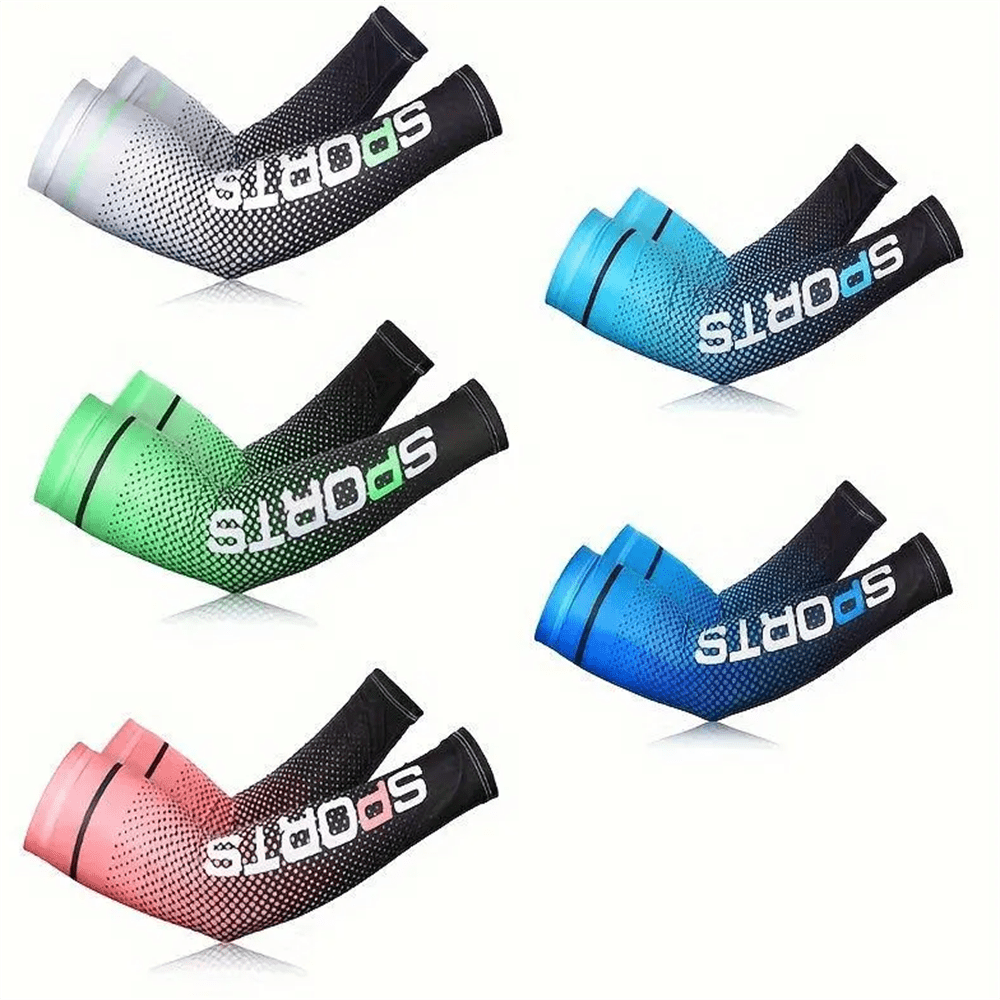 

5-piece Protective Arm Sleeves Are Soft And , Cool Protective , Sun Protection Sleeves Arm Sleeves, Breathable Quick-drying Ice Silk Cooling Arm Sleeves, Cycling Sports