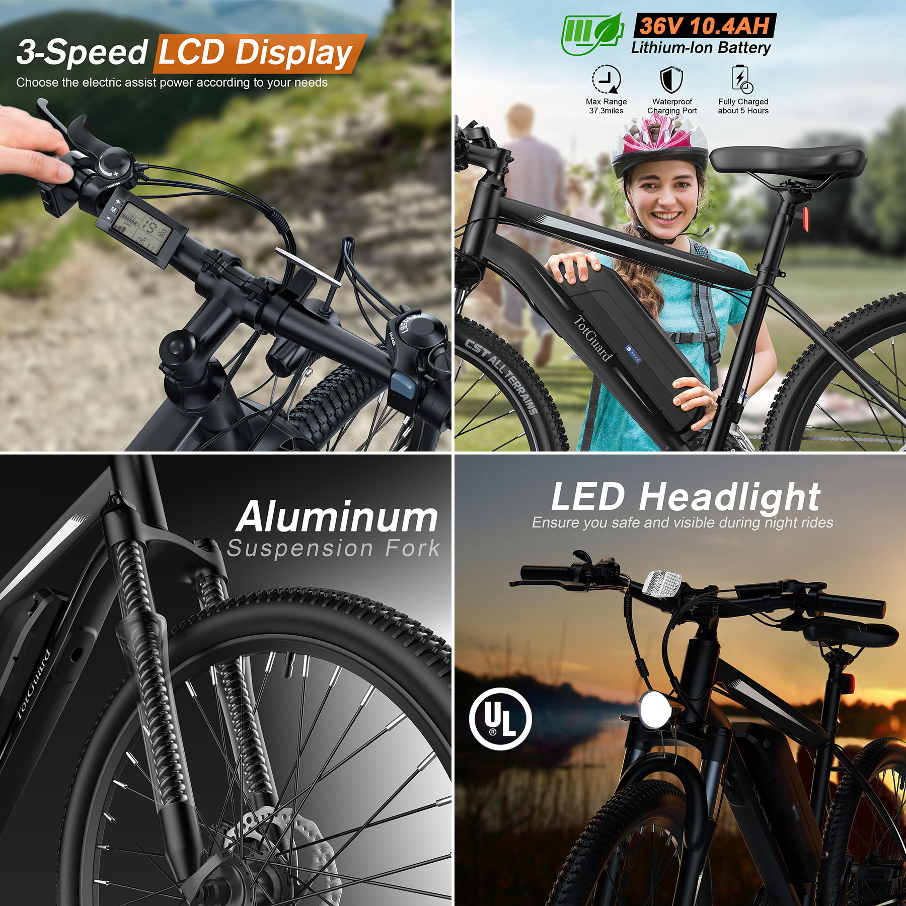 Electric Bike 19mph Electric Scooter 36v 374.4ah Removable Temu