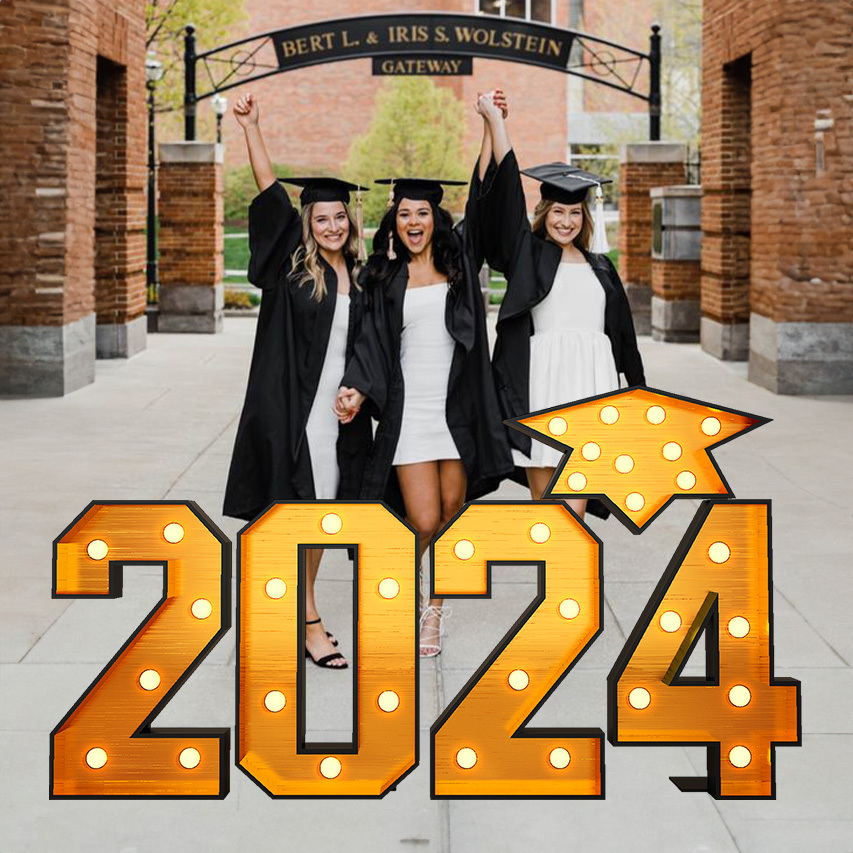 4.5FT 2025 Graduation Decorations – Large 25 Light-Up Numbers With Graduation Cap & Green Black Balloon Set – Marquee Numbers Kit For Class Of 2025 High School College Graduation Party