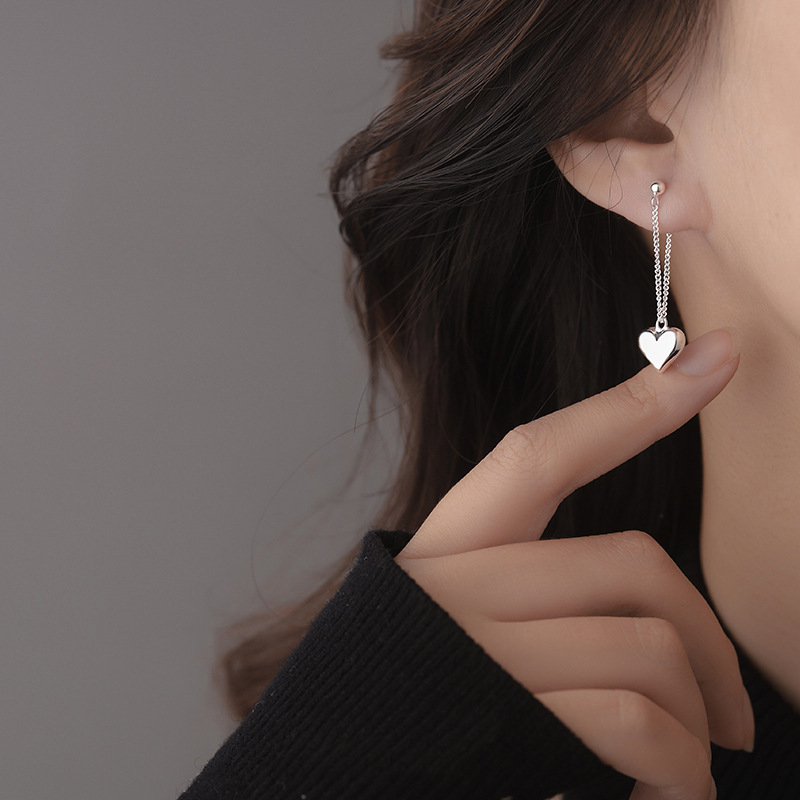 

2pcs Heart-shaped Stainless Color Female Earring Gift Party Holiday