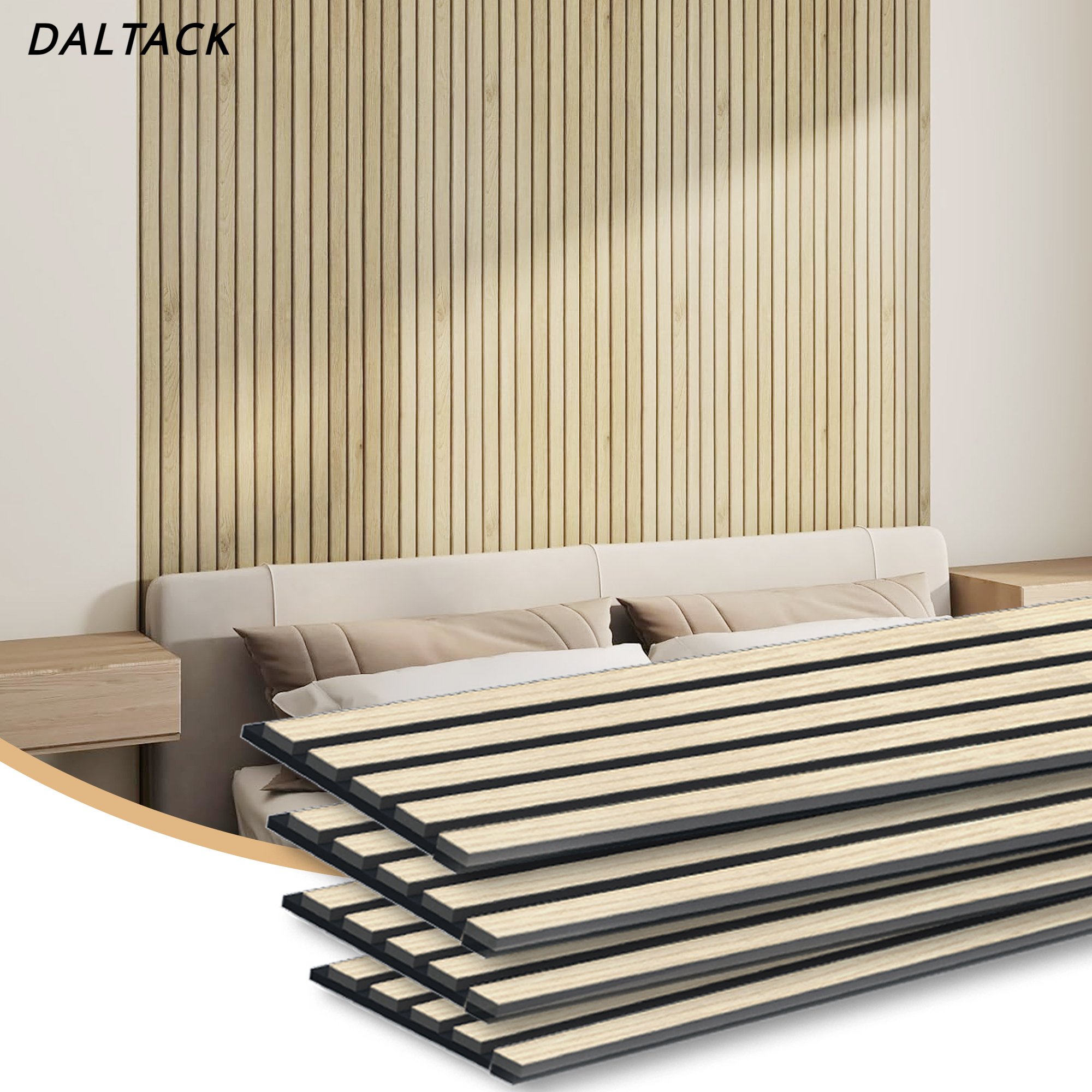 

3d Wood Slat Wall Panels, 94.48" X 7.87", Acoustic Slat Wall Panels For Modern Interior Decor, Tv Background, Living Room, 4-pack