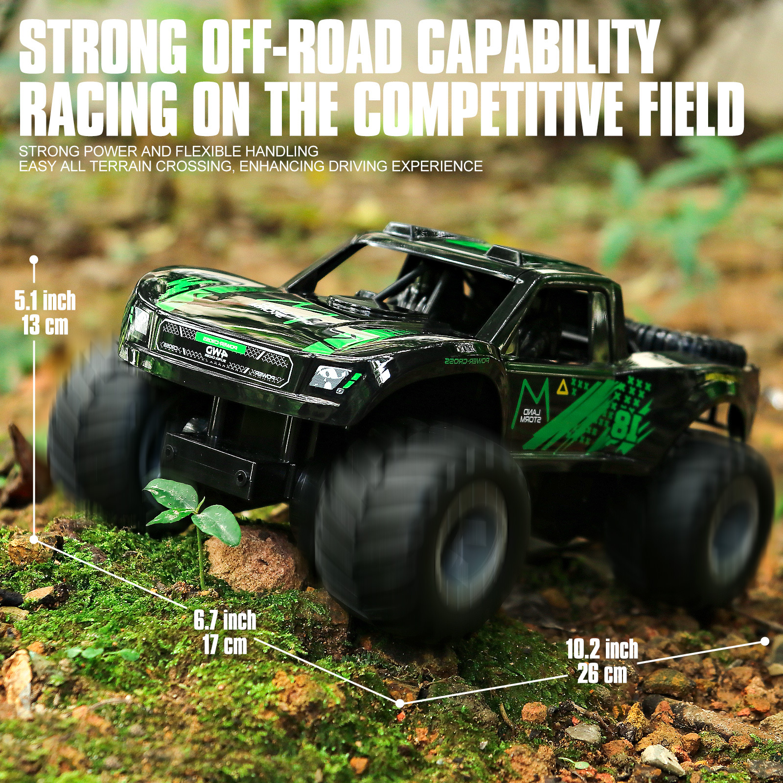 RC Trucks 4x4 Offroad Waterproof 1:16 Amphibious Remote Control Car with 2 Rechargeable Battery 4WD All Terrain Monster Truck RC Car for Boys 4-7 gift present