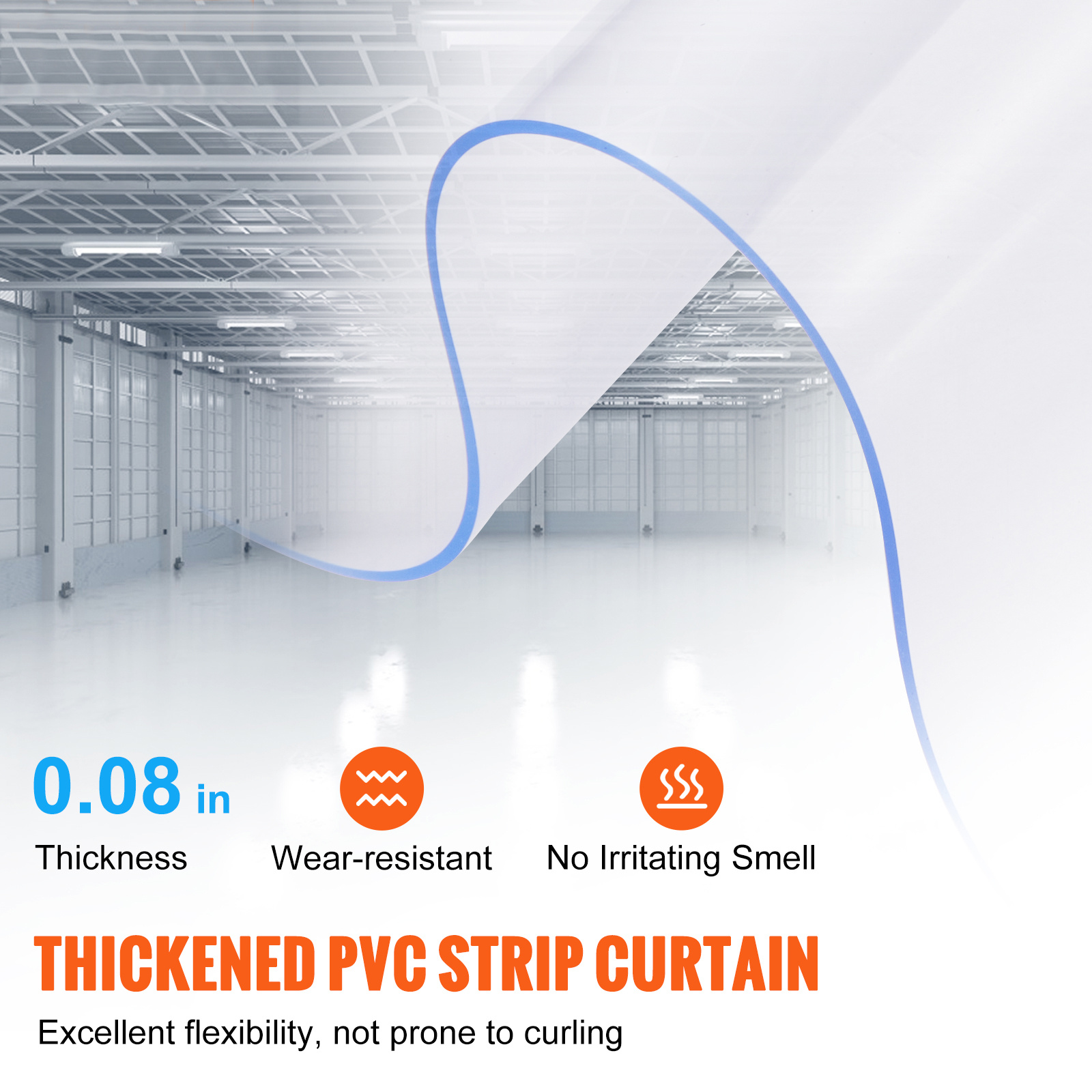 

Vevor Strip Curtain, 84" Height X 38" Width, 0.08" Thickness, 6pcs Clear Pvc Strip Door Curtain, Freezer Curtain, Plastic Door Strips For Walk In Freezers, Coolers & Warehouse Doors, With 50 Overlap