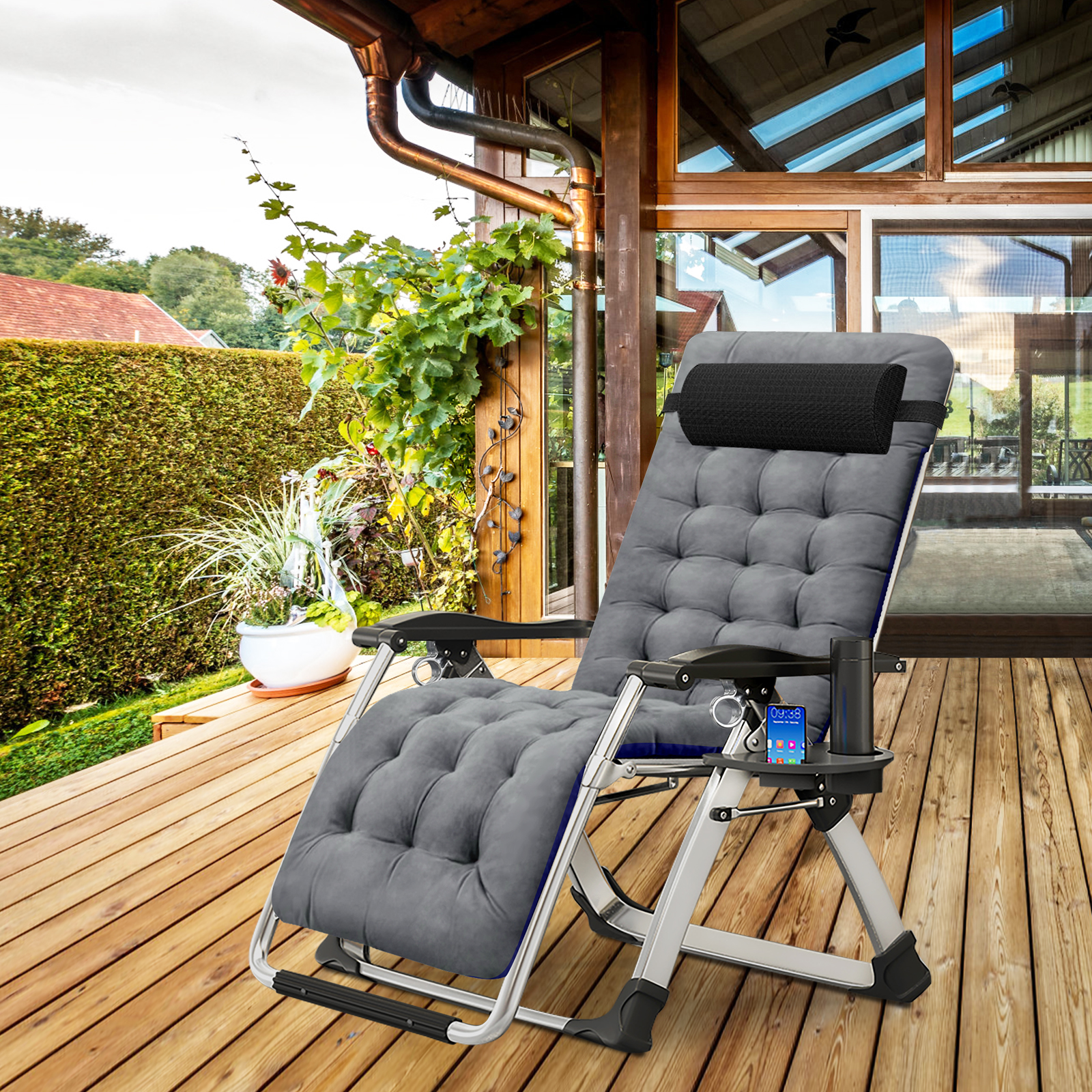 outdoor padded recliner chair