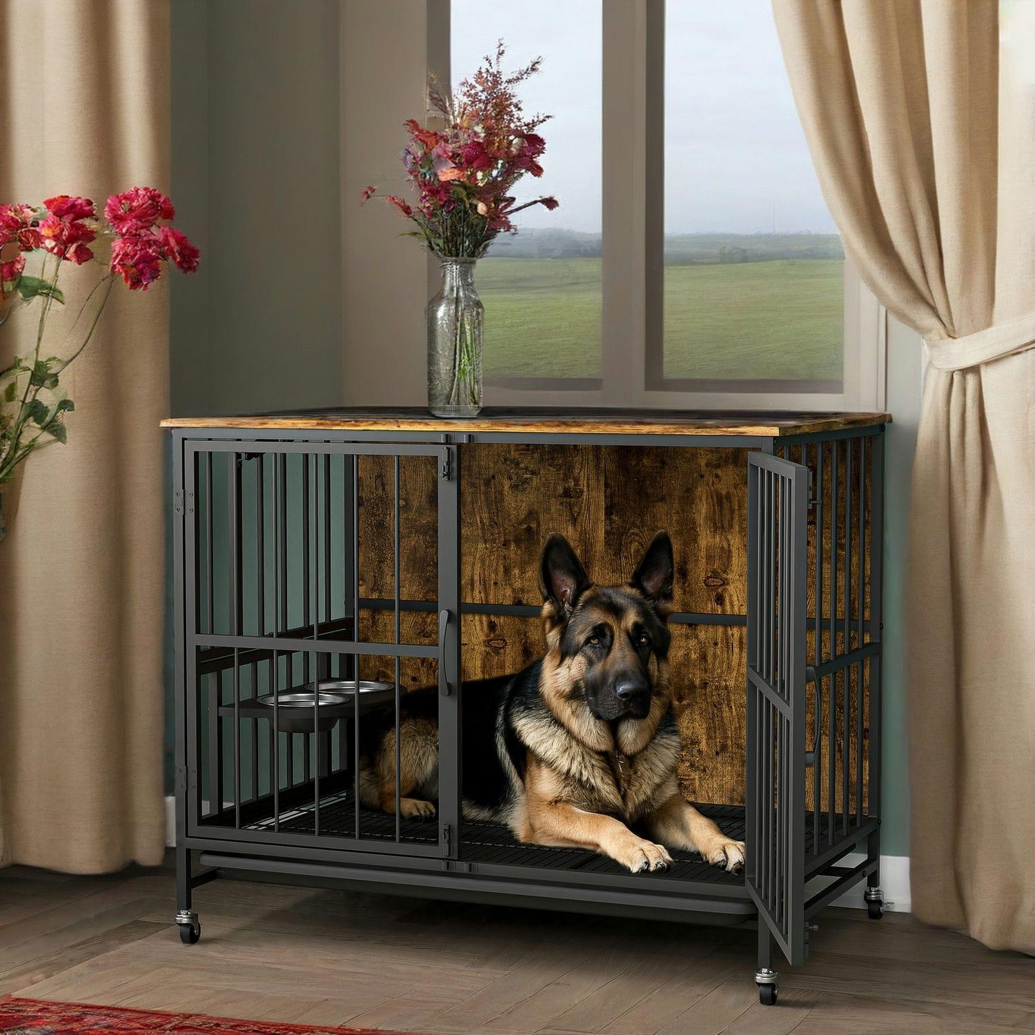 dog crate furniture dogs 60 lbs dog kennel removable tray Temu