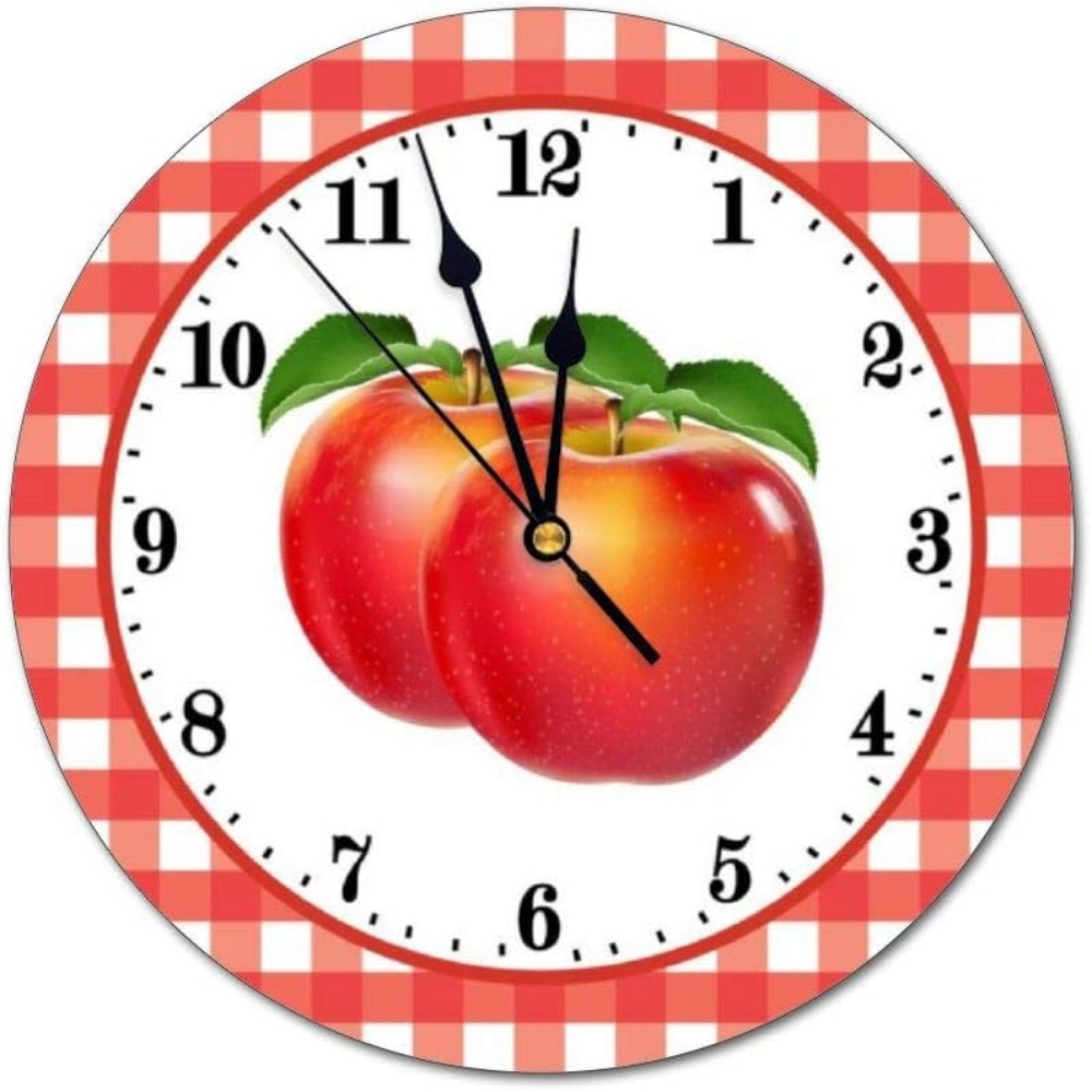 

Decorative Wall Clock Cute Red Lovers Wall Clock Round Silent Non Ticking For Office,kitchen,bedroom,living Room 10 Inches, Birthday Gifts,boyfriend Gift,gift For Best Friend