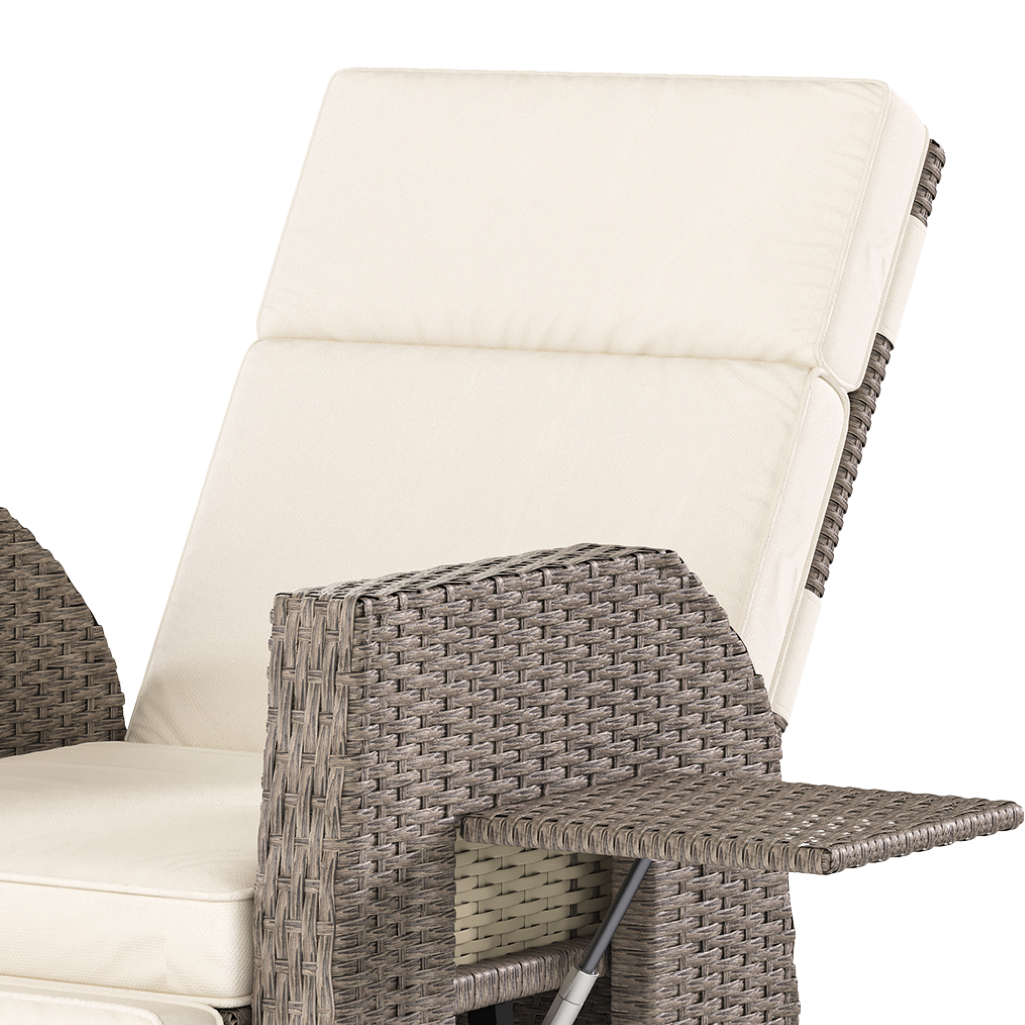 outdoor recliner chair set of 2, patio wicker lounge chair with ...