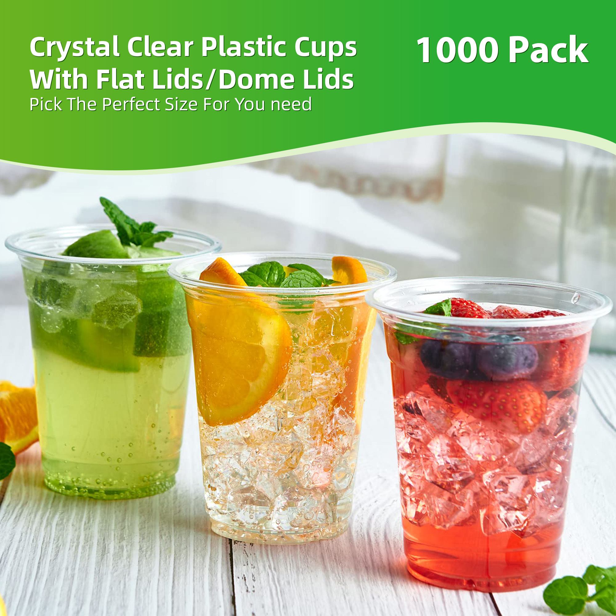 1000 pack 20oz 24oz clear plastic cups bulk pet - Temu