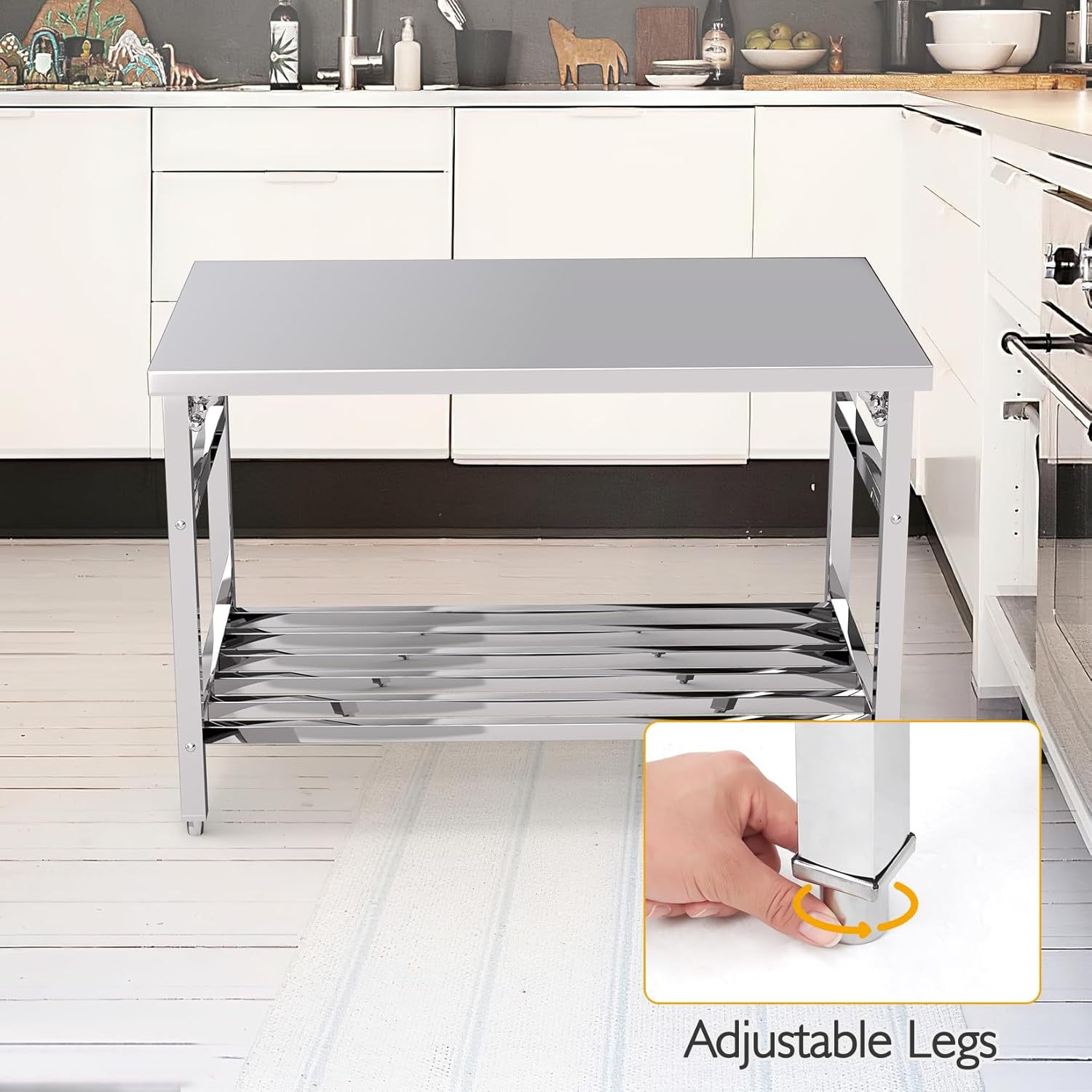 Tkahium Escritorio Plegable De Pared Acero Inoxidable 304: La Mesa Que Aguanta 150 Kg Y Se Pliega Para Ahorrar Espacio (80x40 Cm)