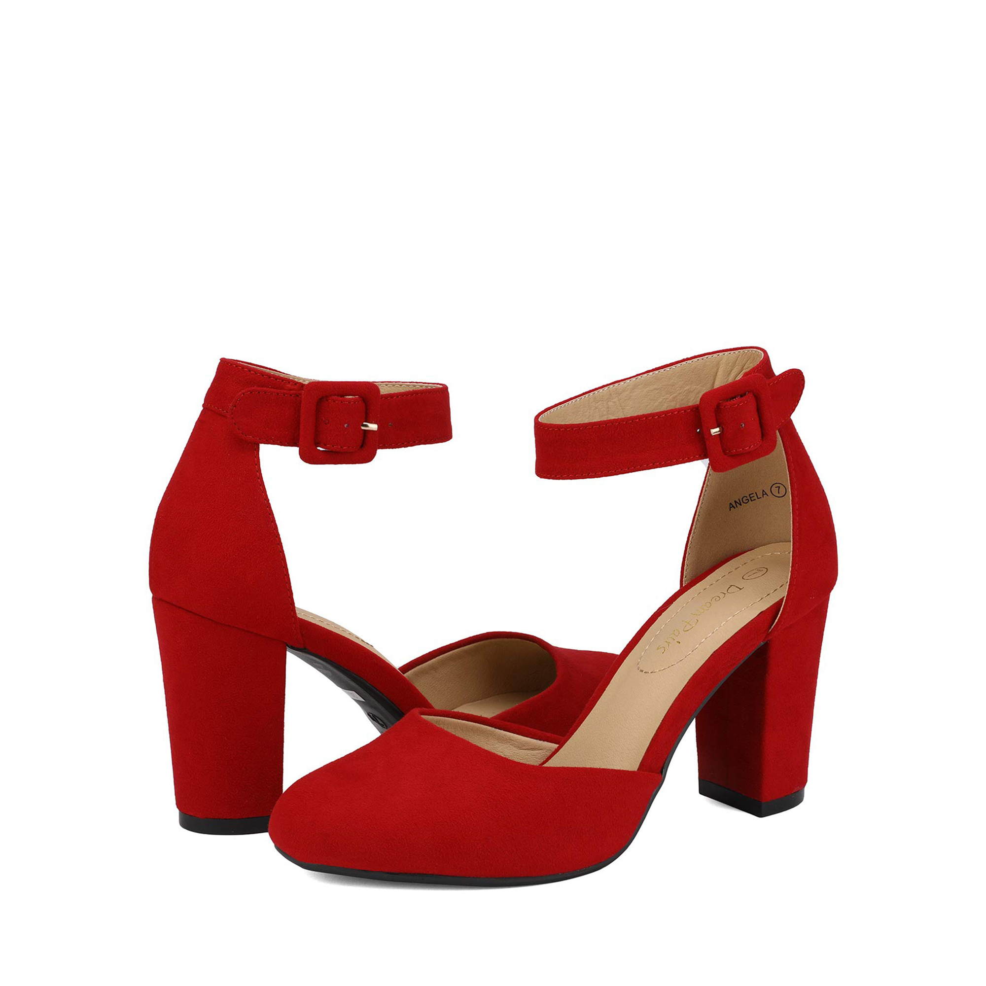 Block Heel Red Chunky Heels Closed Toe Aldo Women's Heels Nicholes