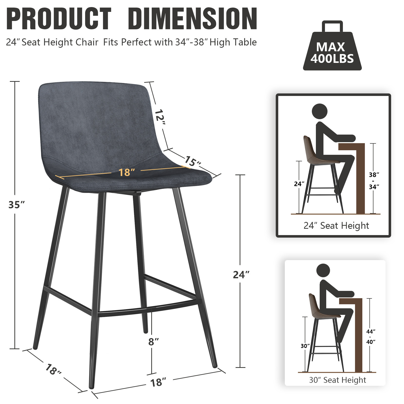 Kitchen Island Barstool Height For 34 Inch Counter 600 Lbs Counter