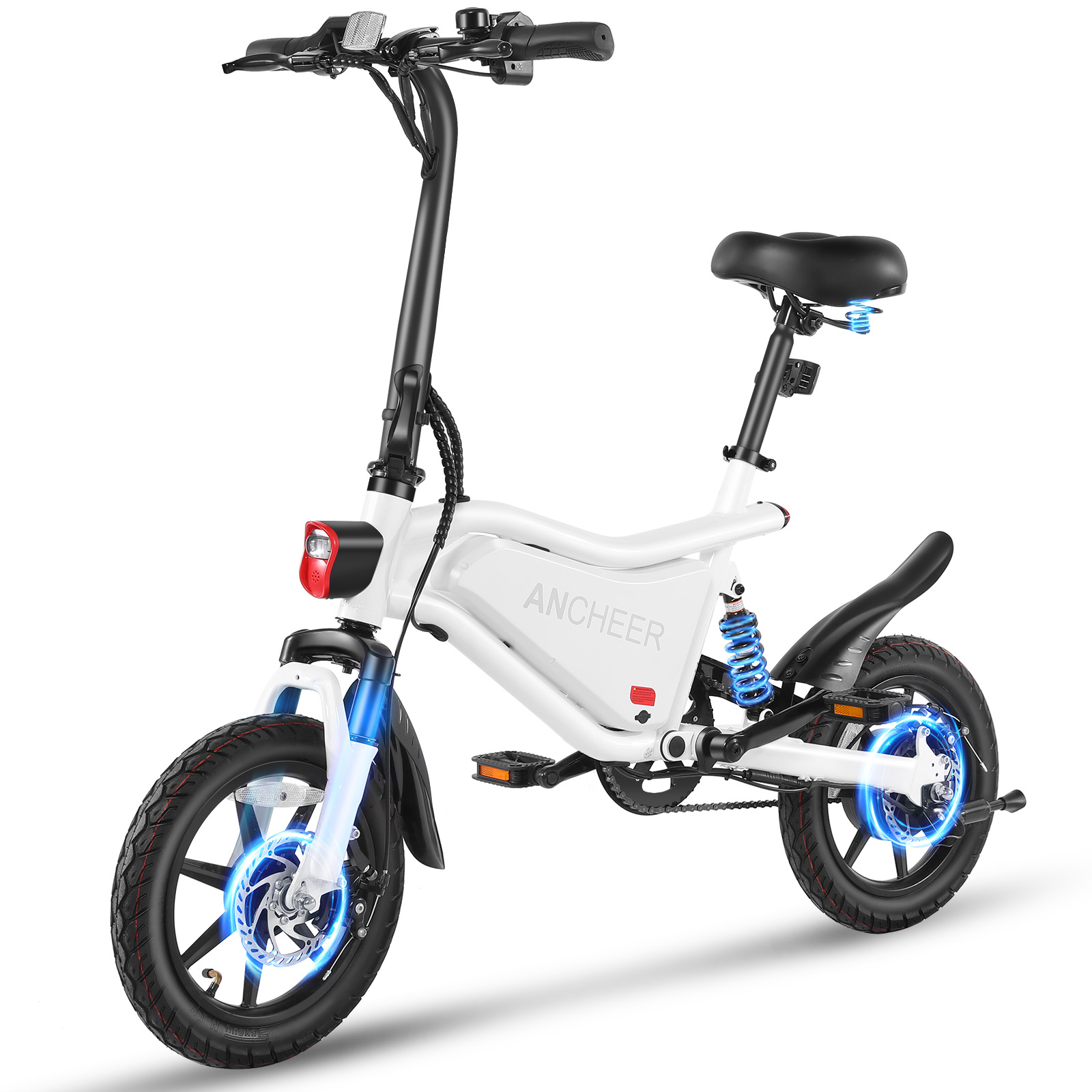 

Folding Electric Bike For Adults, 20mph With 374wh Battery, Up To 45 Miles E Bike, 14" Foldable Adult Electric Bicycle, Ebikes, Lcd Digital Display, Dual Suspension Fork