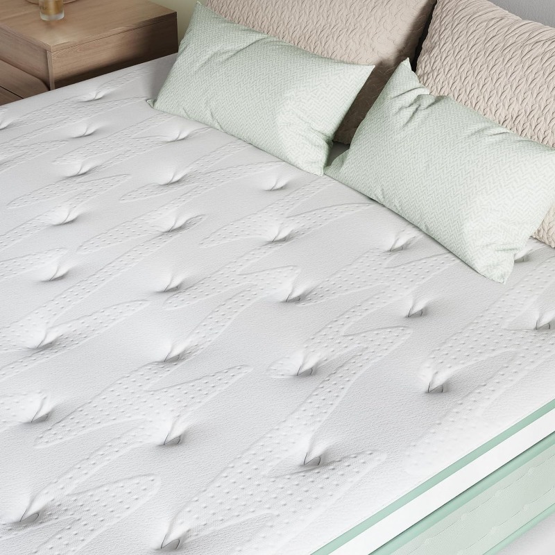 Novilla Mattress, Hybrid Mattress with Knitted Cover, Gel Memory Foam with High High Resilience Foam, Medium Firm Mattress