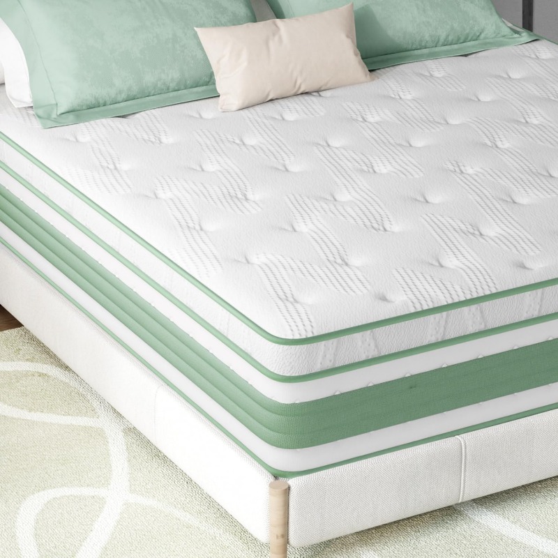 Novilla Mattress, Hybrid Mattress with Knitted Cover, Gel Memory Foam with High High Resilience Foam, Medium Firm Mattress