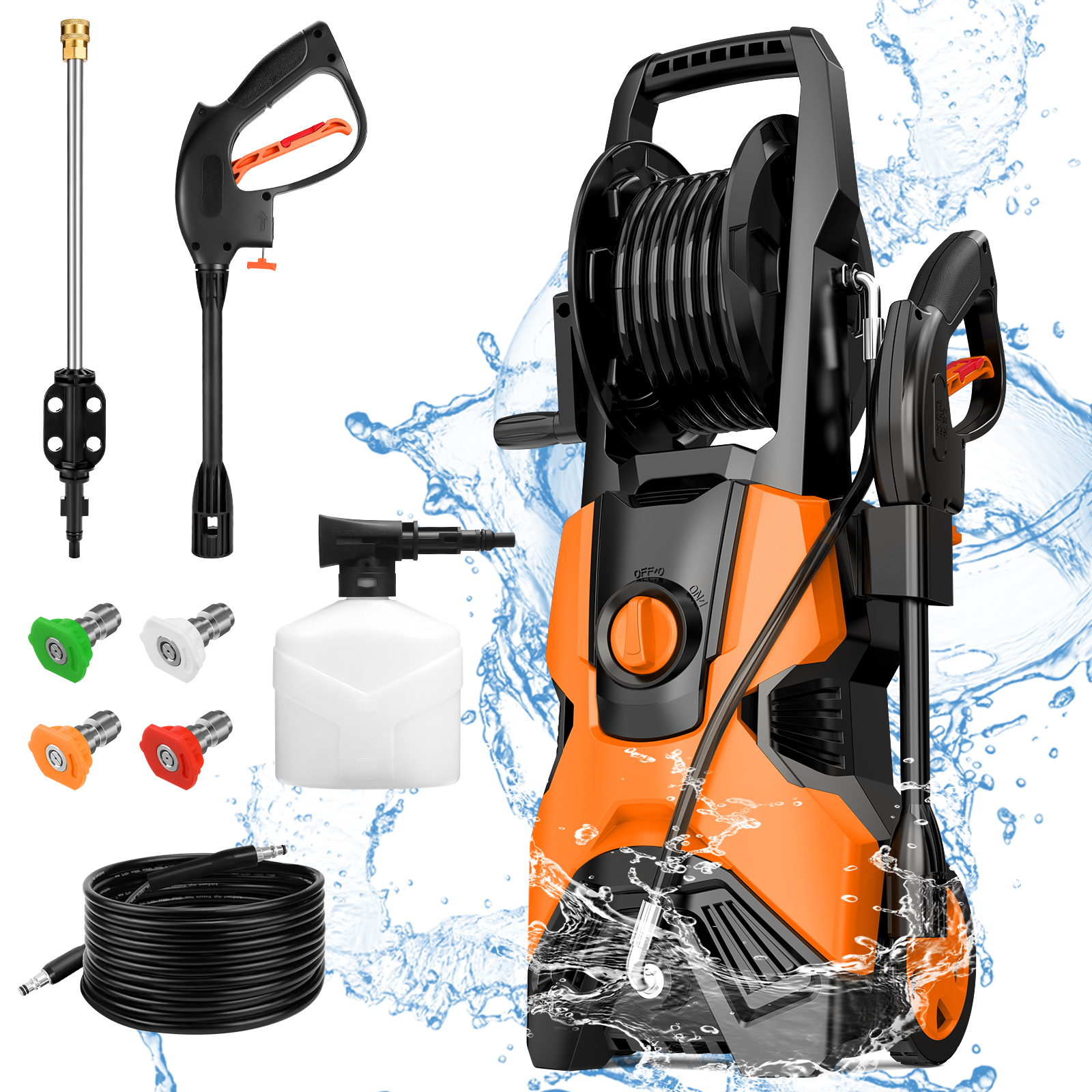 

Electric Pressure Washer 4500 Psi - 2.8 Gpm Power Washer With 4 Nozzles, 20ft Hose, 35ft Power Cord, 1800w High Pressure Cleaner Machine For Car, Patio, Fence, Window, Garden