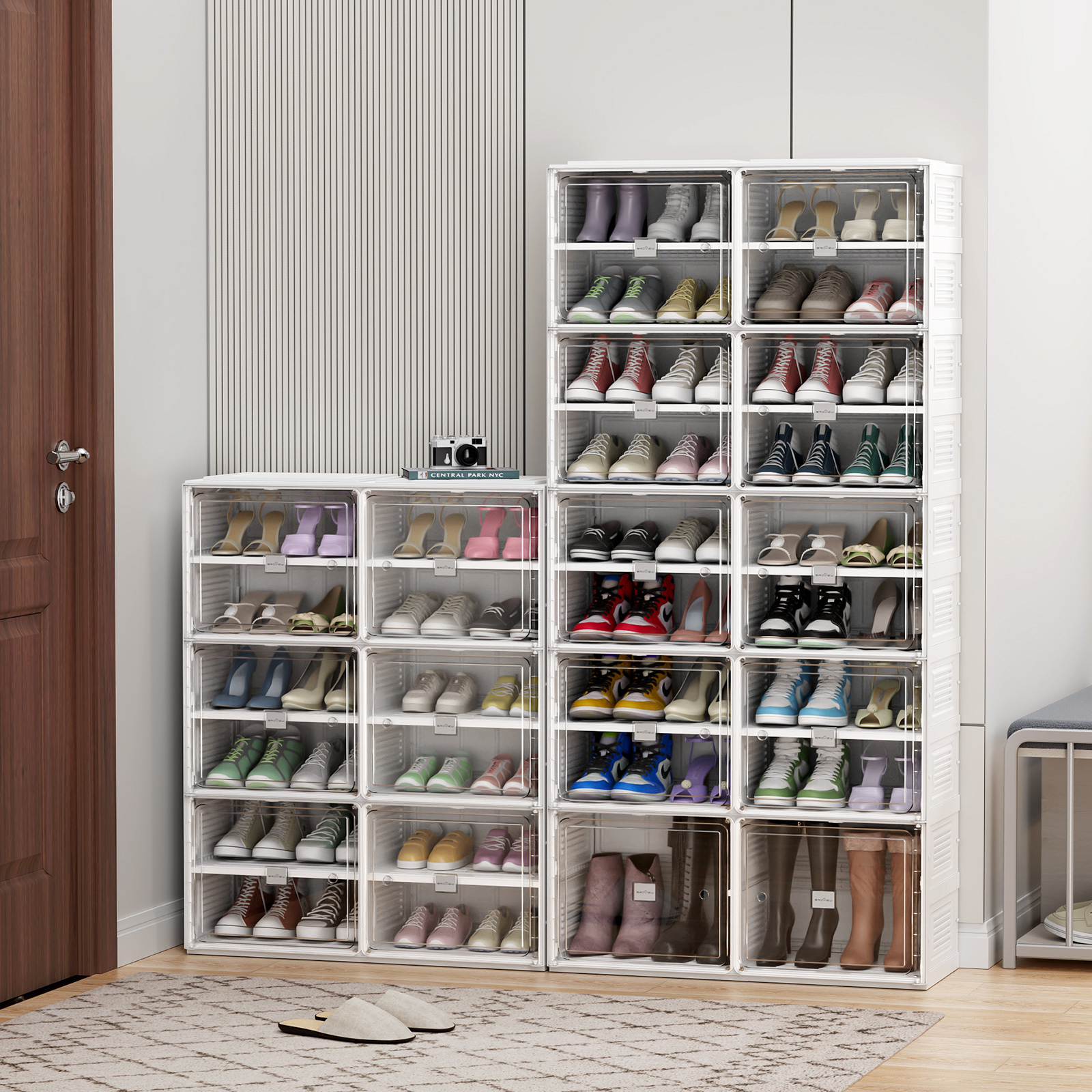 Stackable Shoe Over The Door Shoe Rack Big W Tiers 24 Pairs Hard